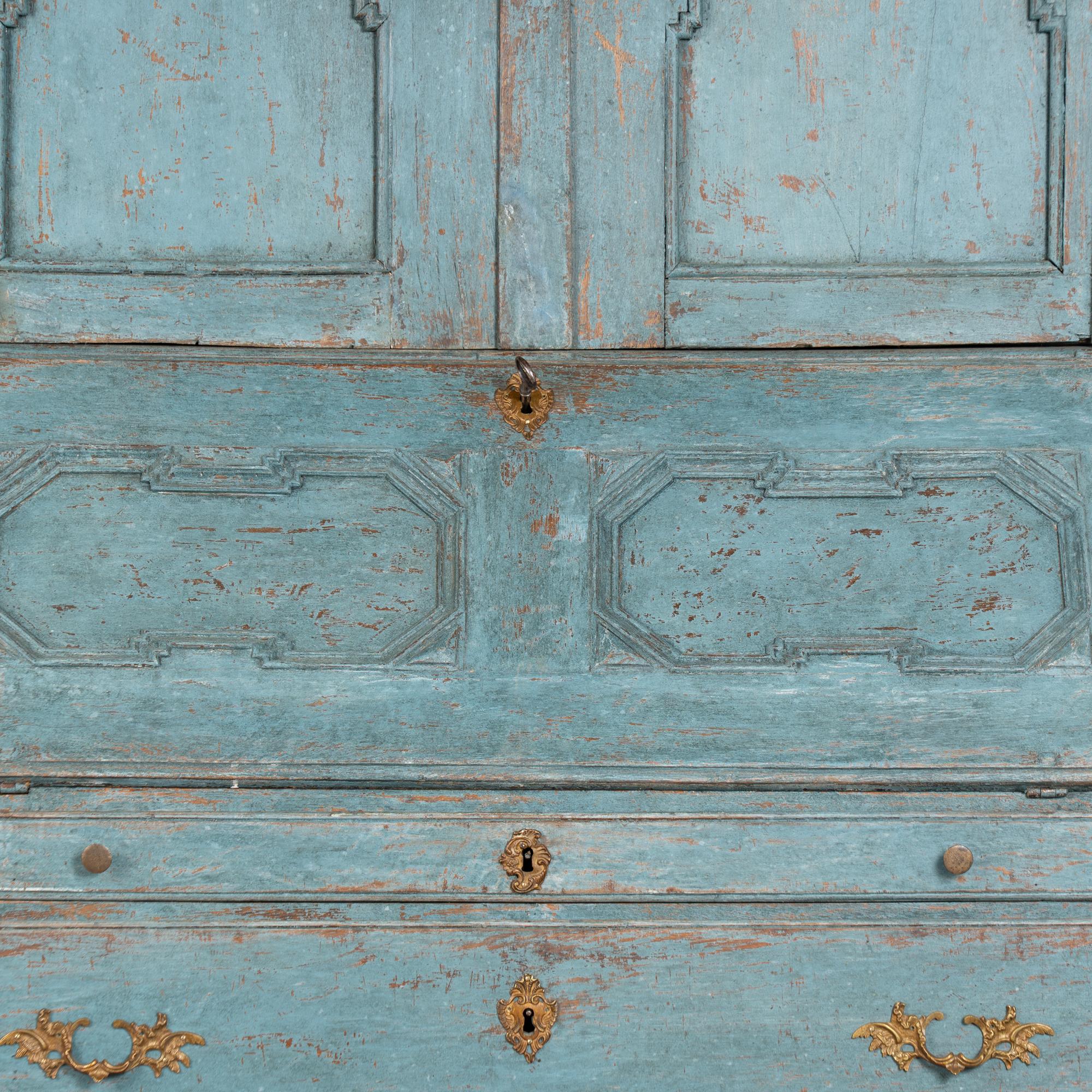 Segreteria svedese del XIX secolo in Oak blu in vendita 5