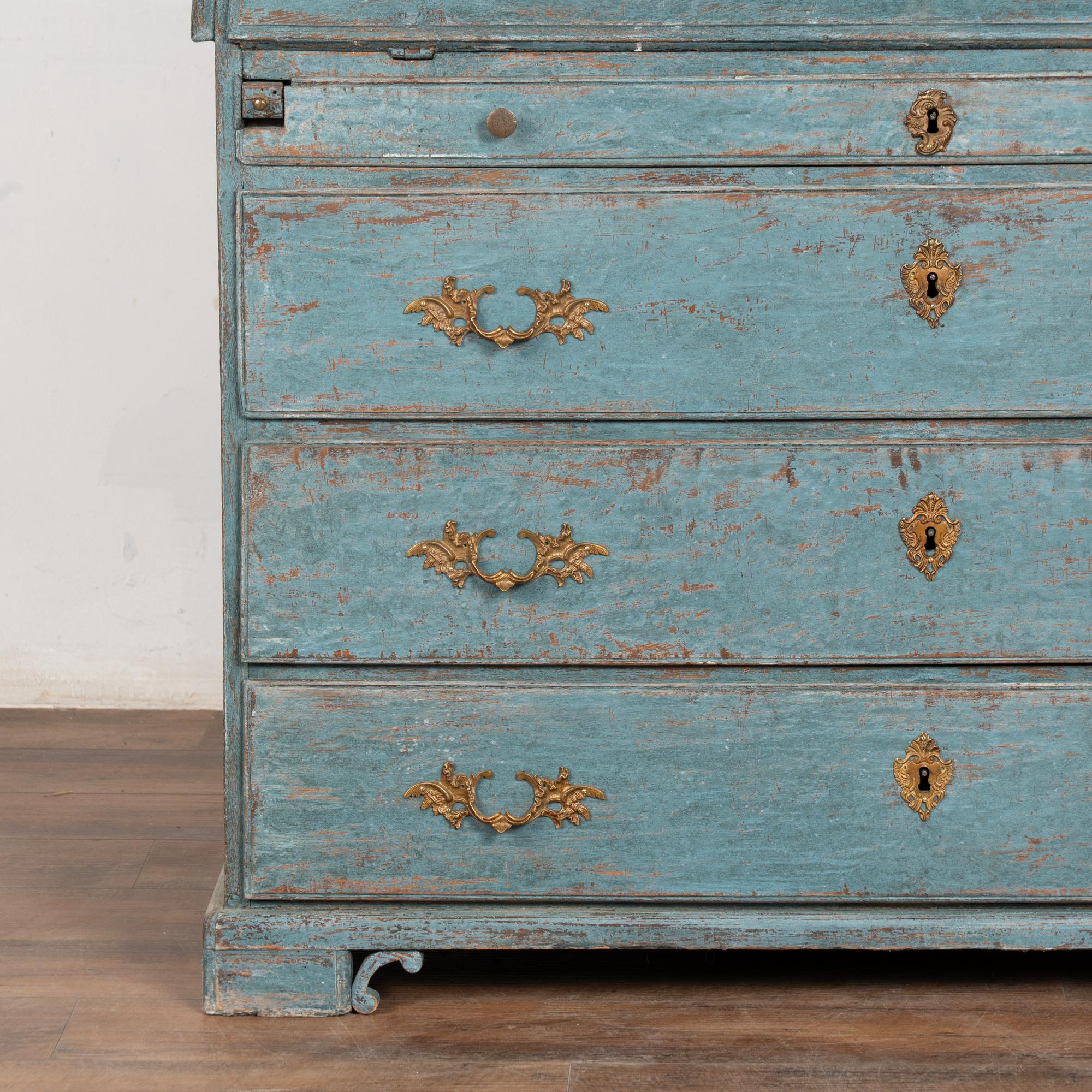 Segreteria svedese del XIX secolo in Oak blu in vendita 6