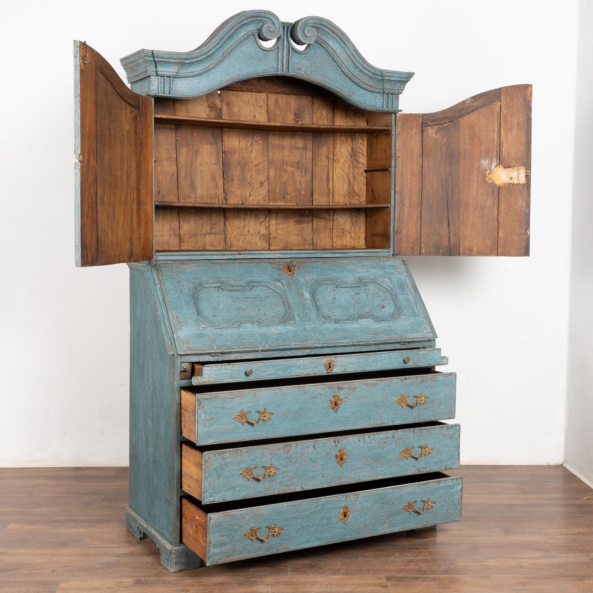 Gustaviano Segreteria svedese del XIX secolo in Oak blu in vendita