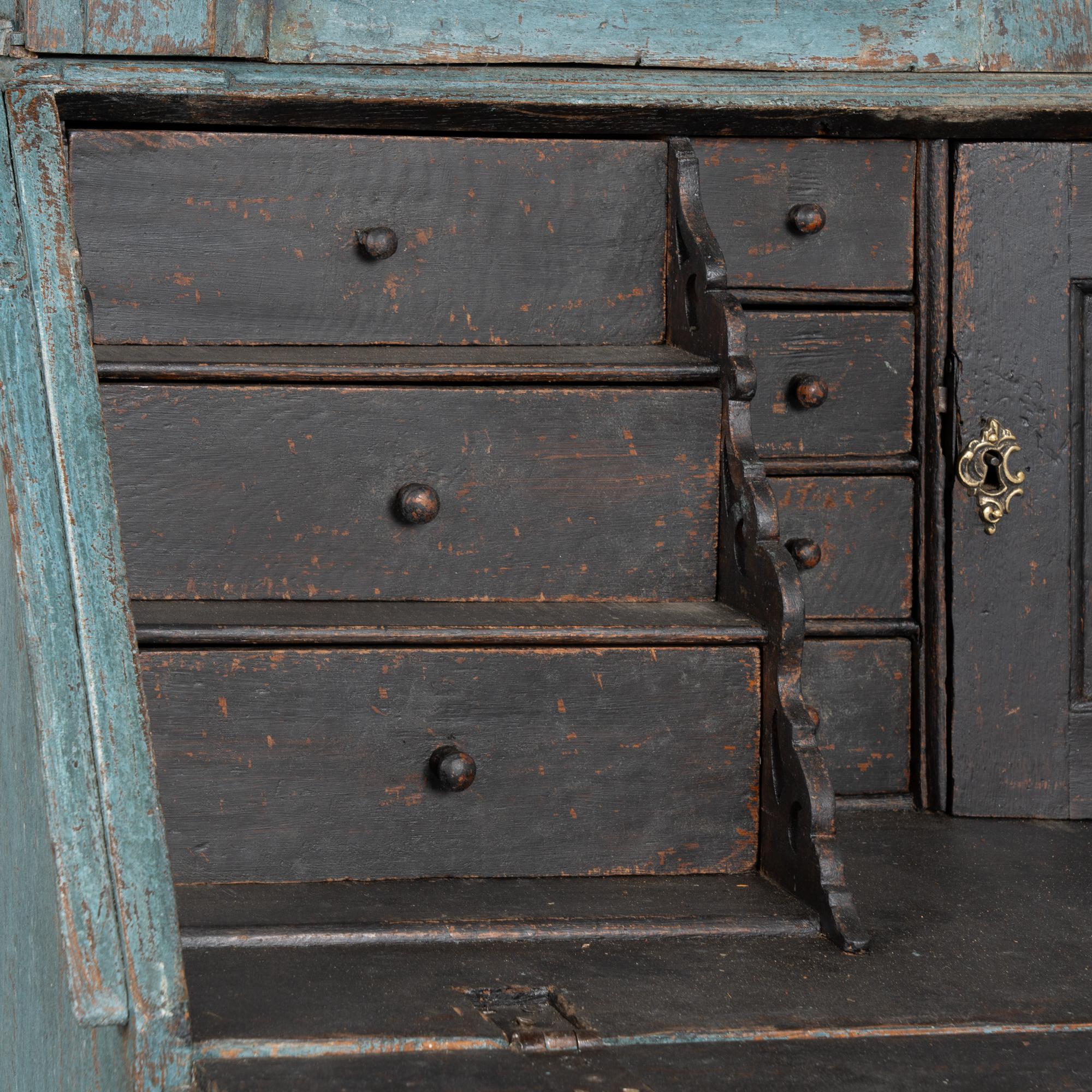 Segreteria svedese del XIX secolo in Oak blu in vendita 3
