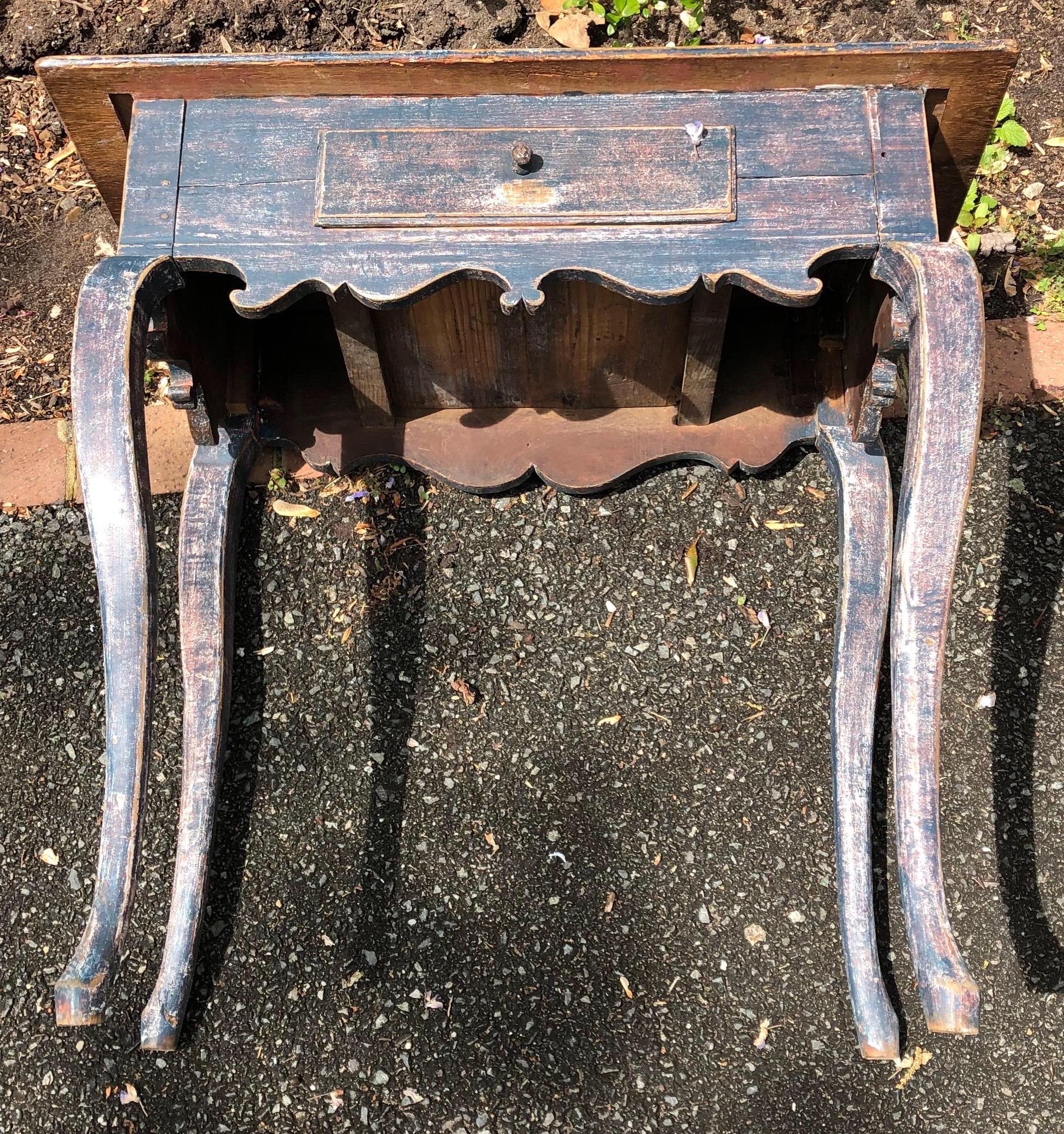 19th Century Swedish Blue Painted Side Table 2