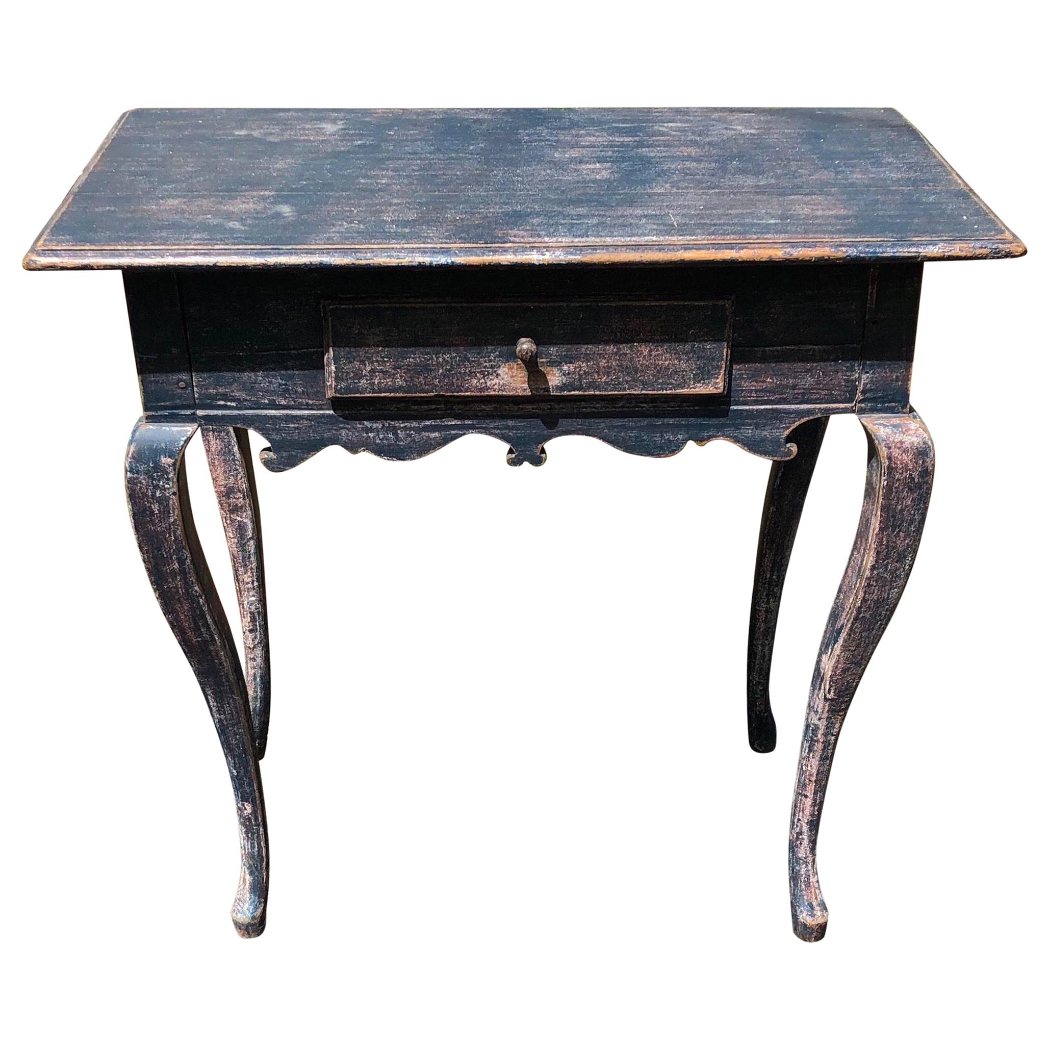 19th Century Swedish Blue Painted Side Table