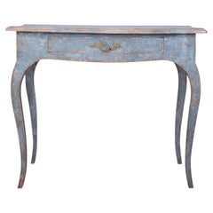 19th Century Swedish Blue Painted Side Table