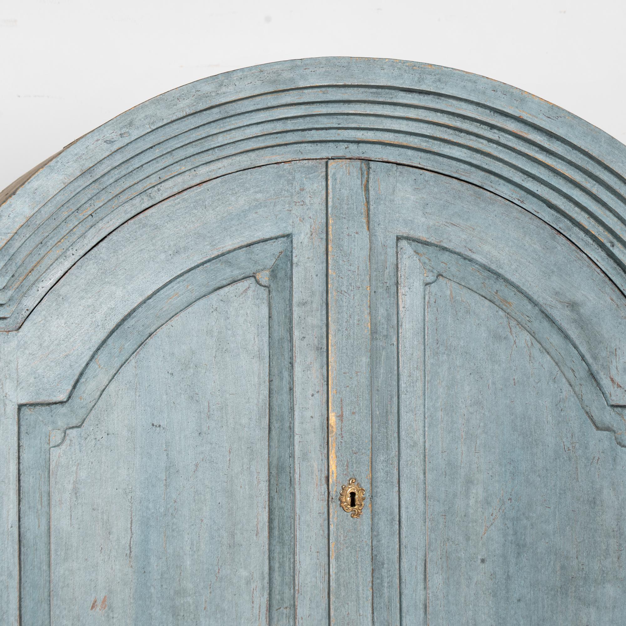19th Century Swedish Blue Painted Tall Oak Secretary For Sale 3