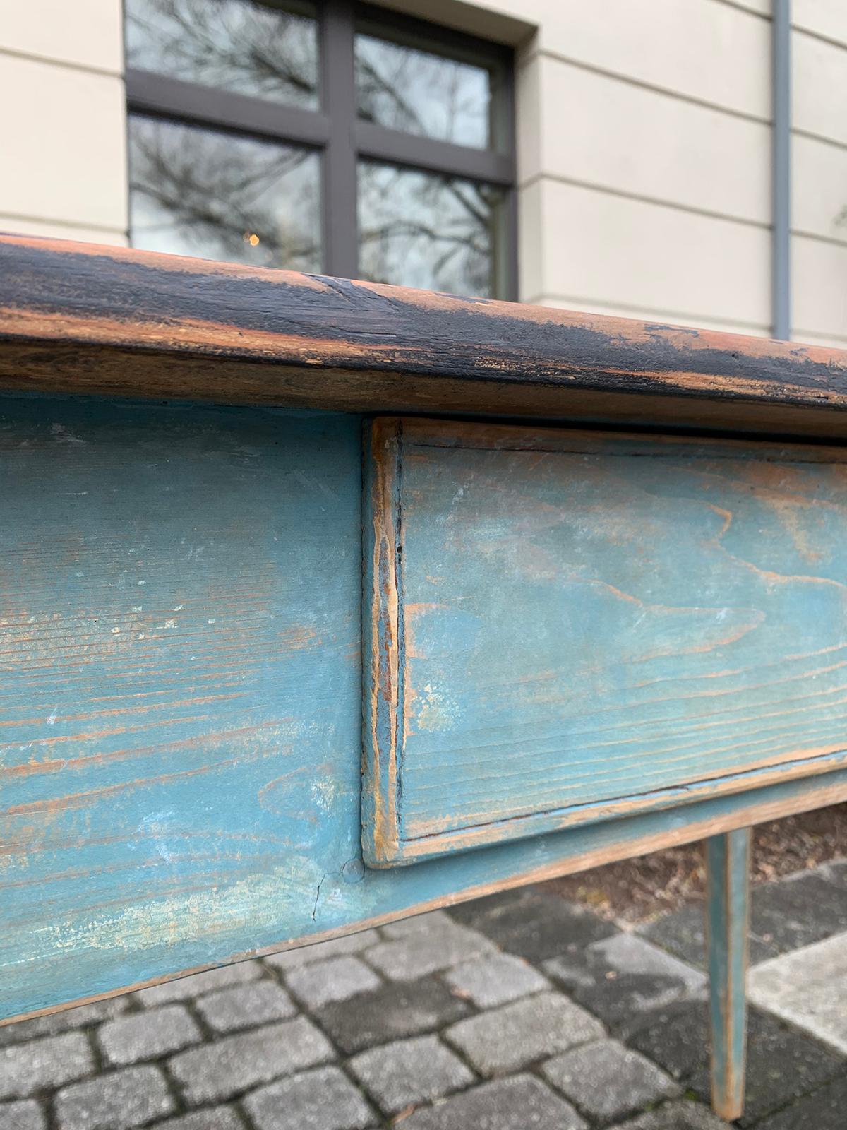 19th Century Swedish Blue Painted Writing Table 9