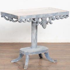 19th Century Swedish Blue Pedestal Side Table