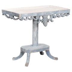 19th Century Swedish Blue Pedestal Side Table