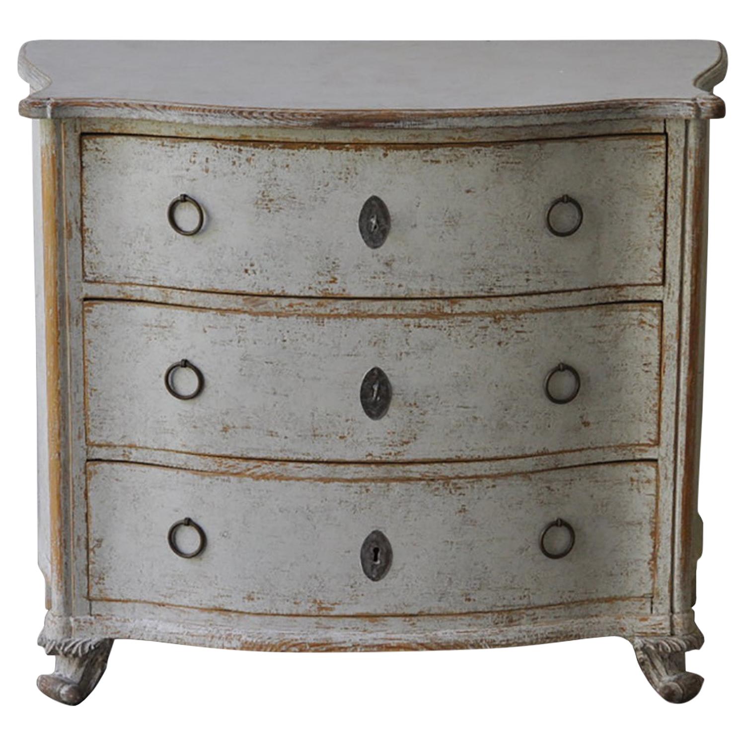 19th Century Swedish Bow Front Commode