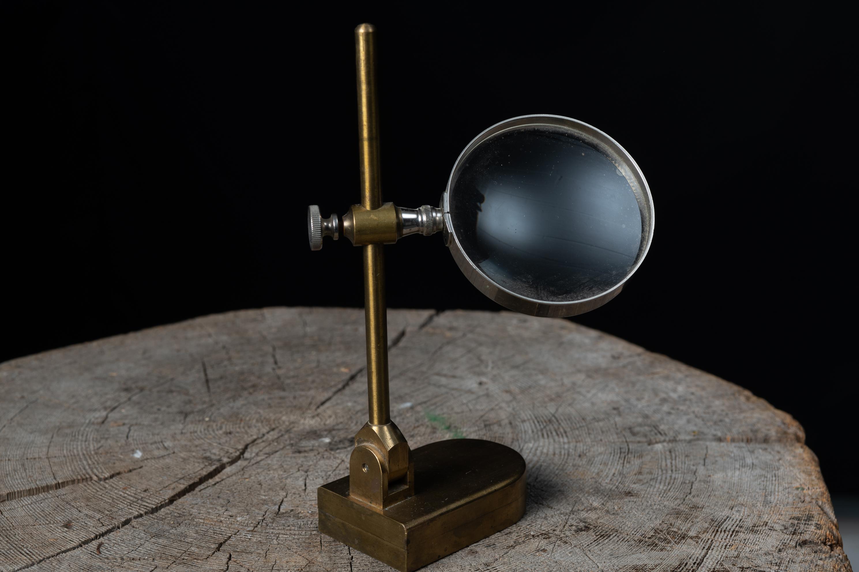 19th Century Swedish Antique Brass Desktop Magnifying Glass 2