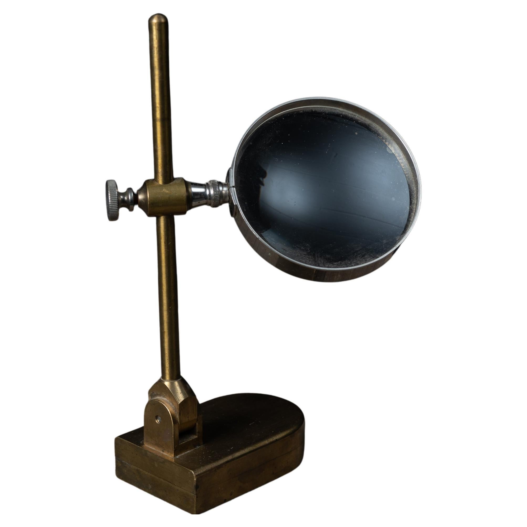 19th Century Swedish Antique Brass Desktop Magnifying Glass