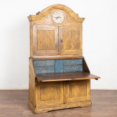 Armadietto segretario svedese del XIX secolo con orologio