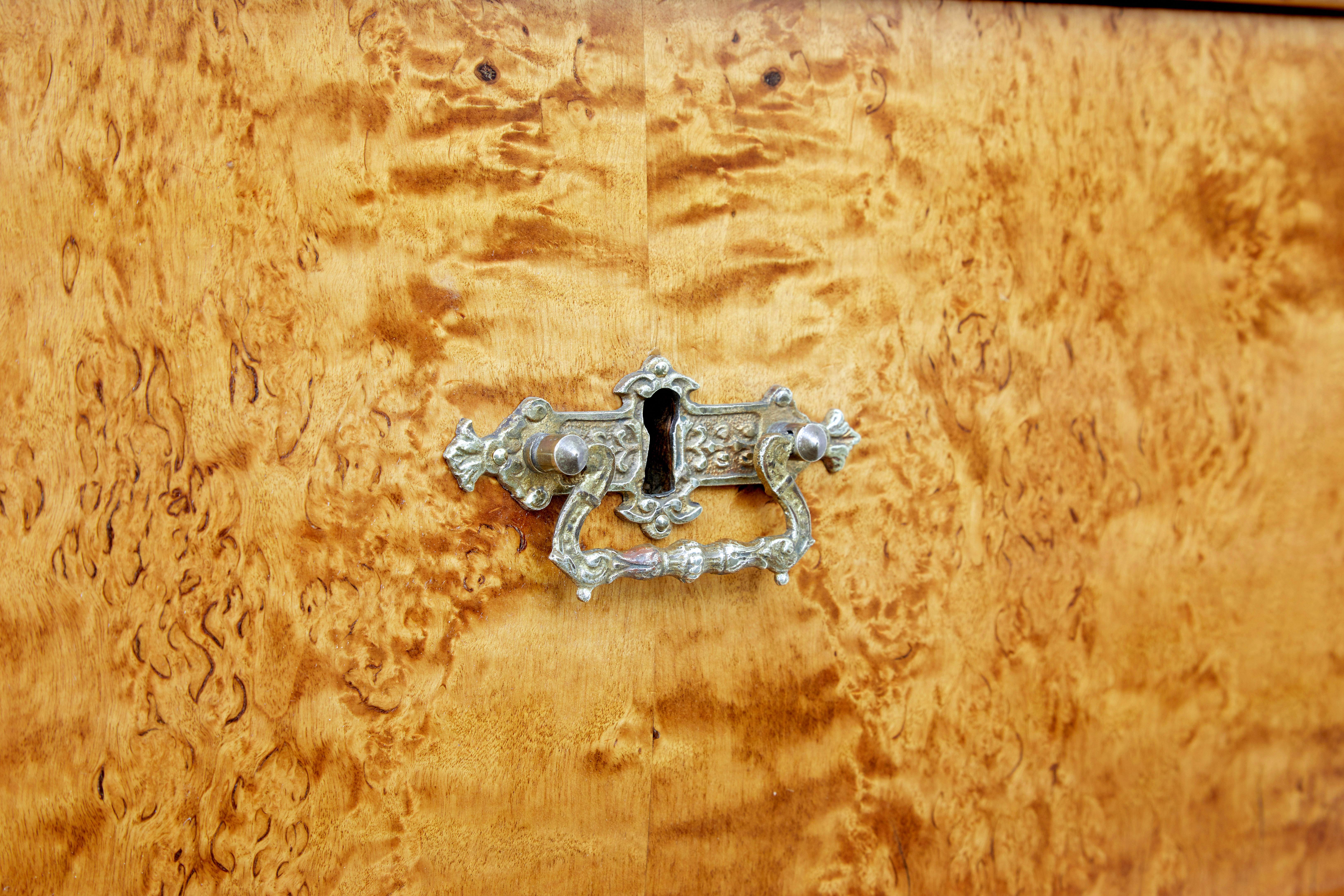 Birch 19th century Swedish burr birch chest of drawers