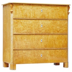 19th Century Swedish Burr Birch Chest of Drawers