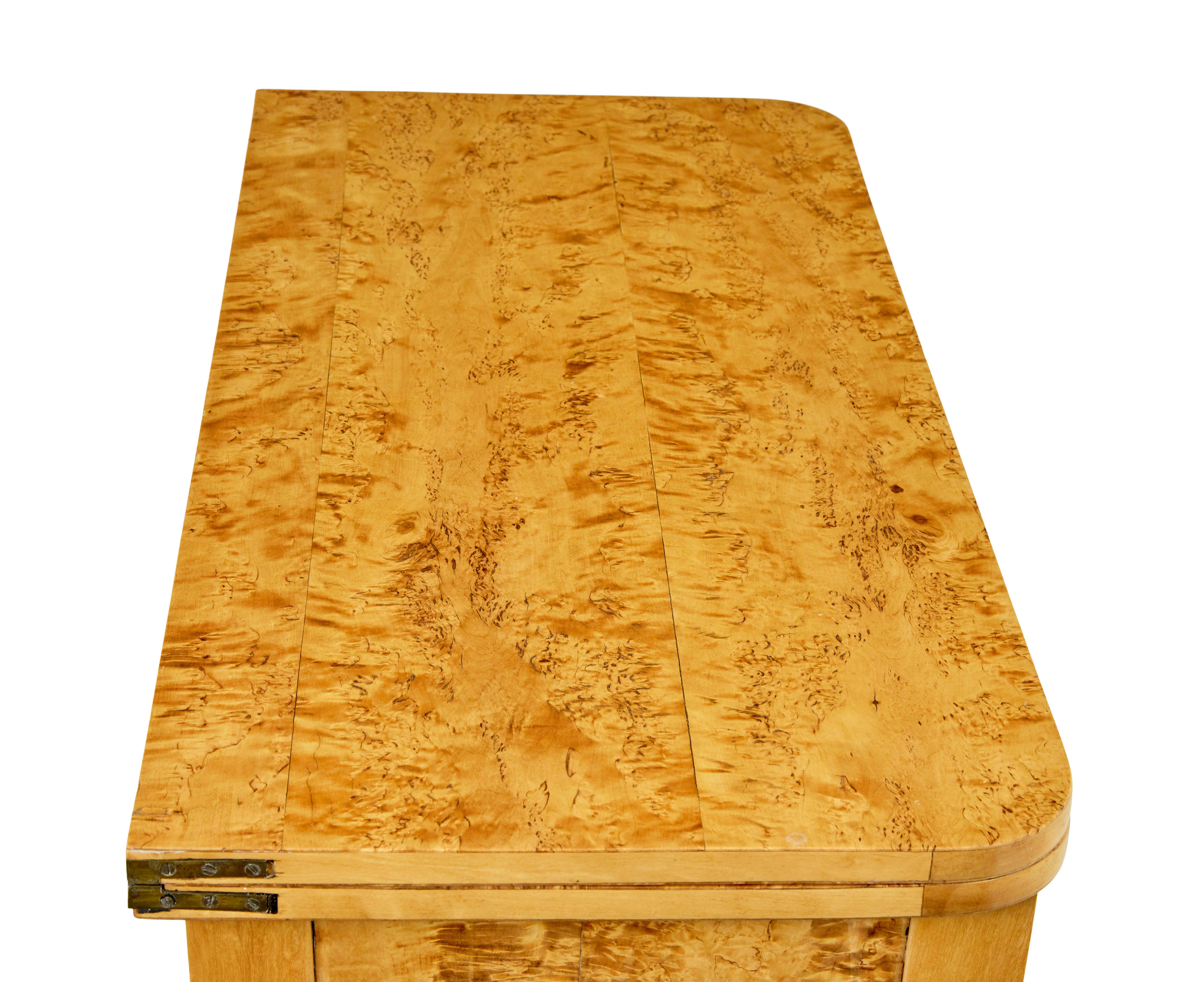 Empire Revival 19th century Swedish burr birch tea table For Sale