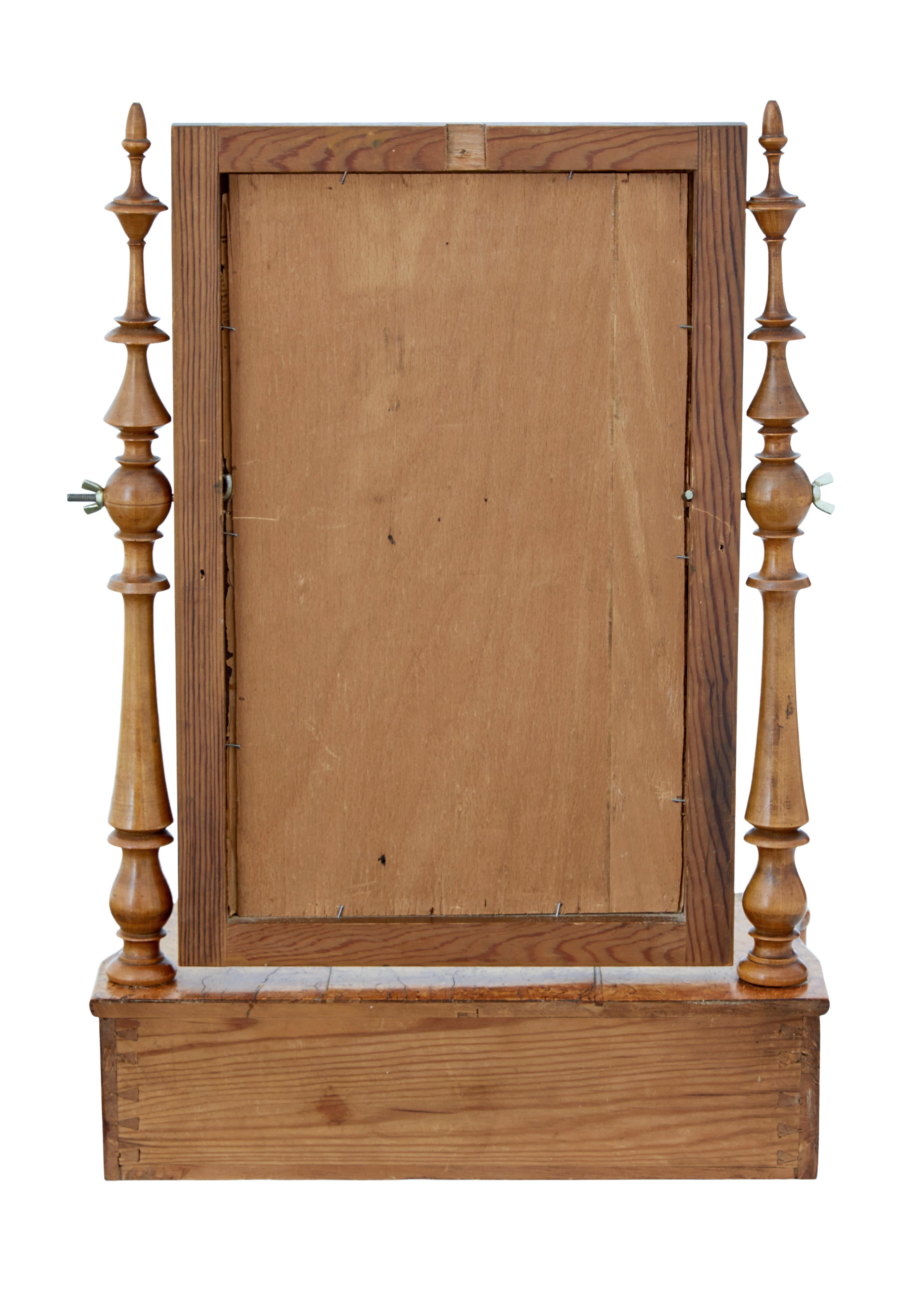 Veneer 19th Century Swedish Burr Birch Vanity Mirror
