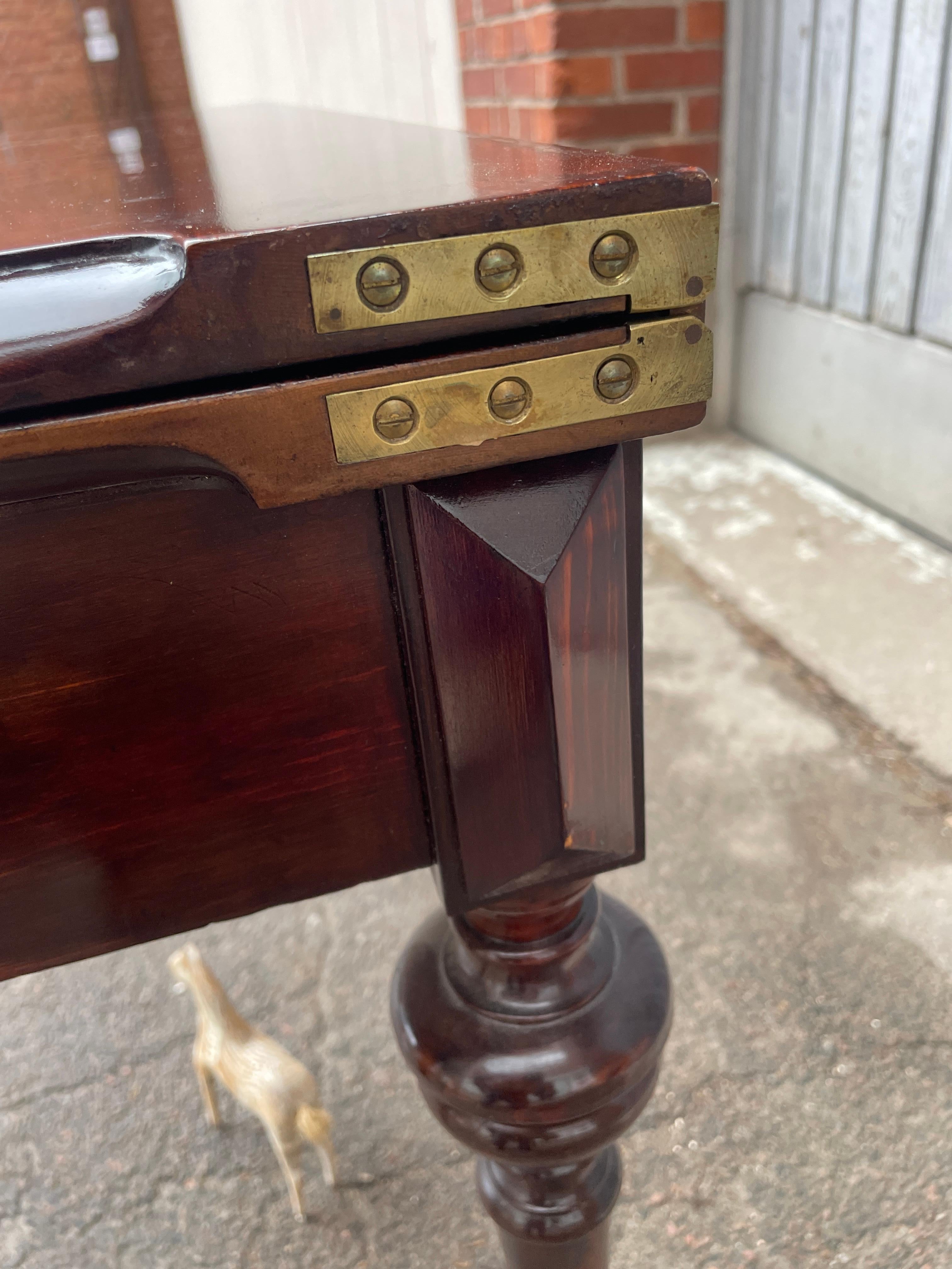 19th Century Swedish Card Table Mahogany Wood  In Good Condition For Sale In Haddonfield, NJ