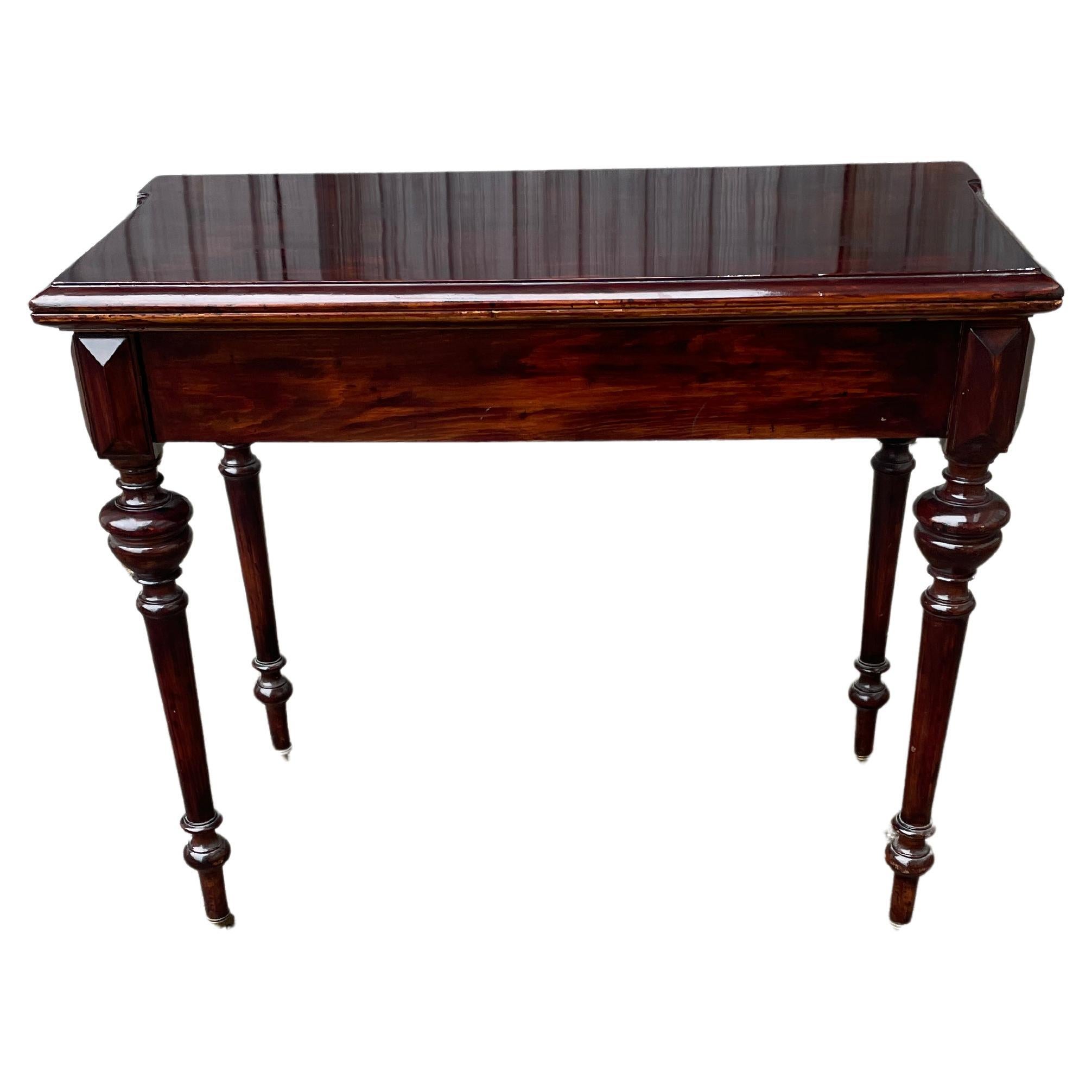 19th Century Swedish Card Table Mahogany Wood 