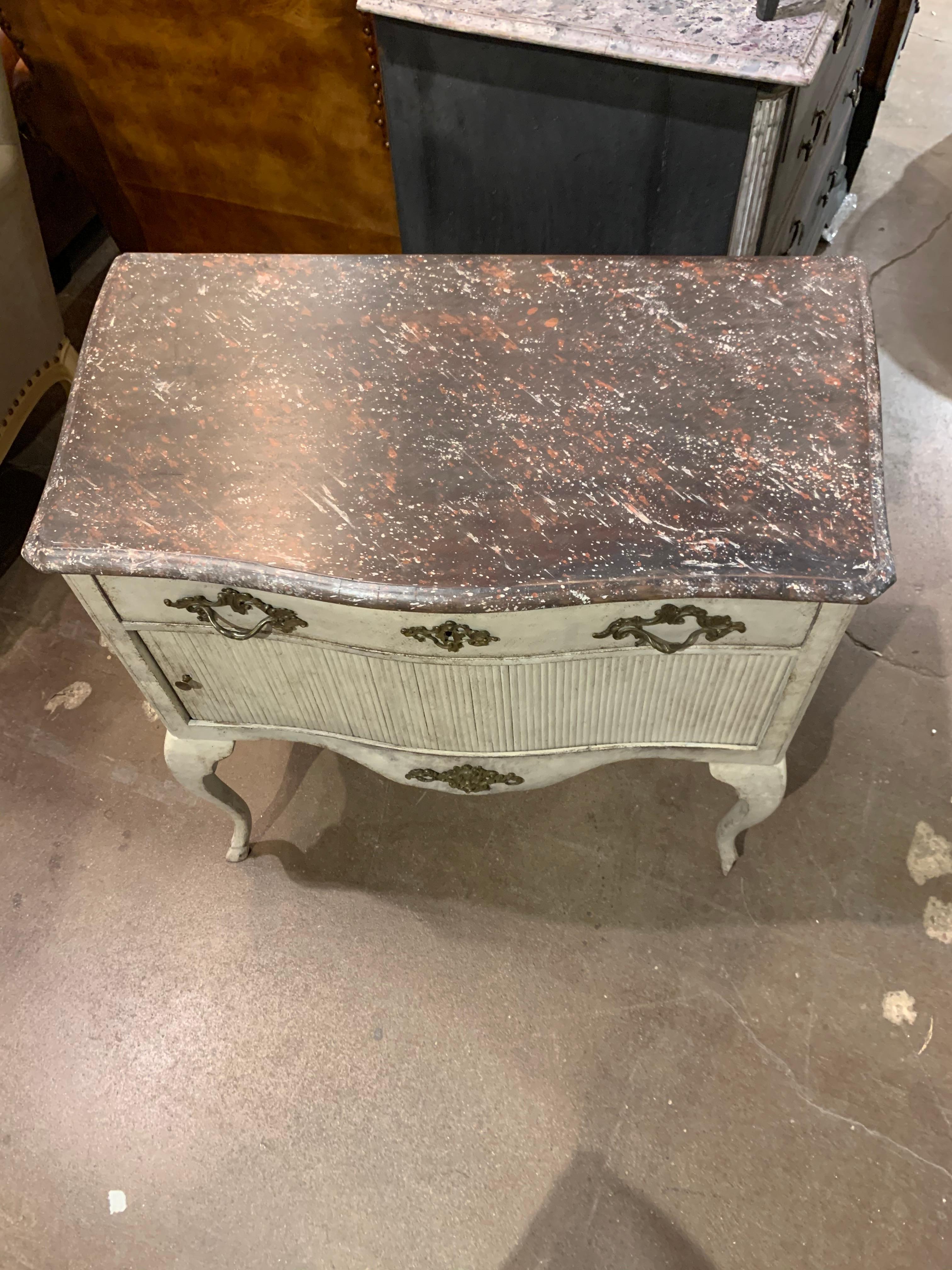 19th Century Swedish Carved and Painted Side Table 3