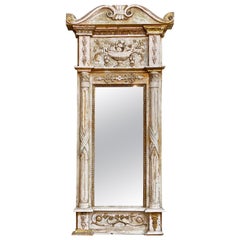 19th Century Swedish Carved and Parcel Gilt Mirror