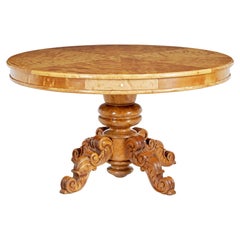 Used 19th century Swedish carved birch adjustable dining table