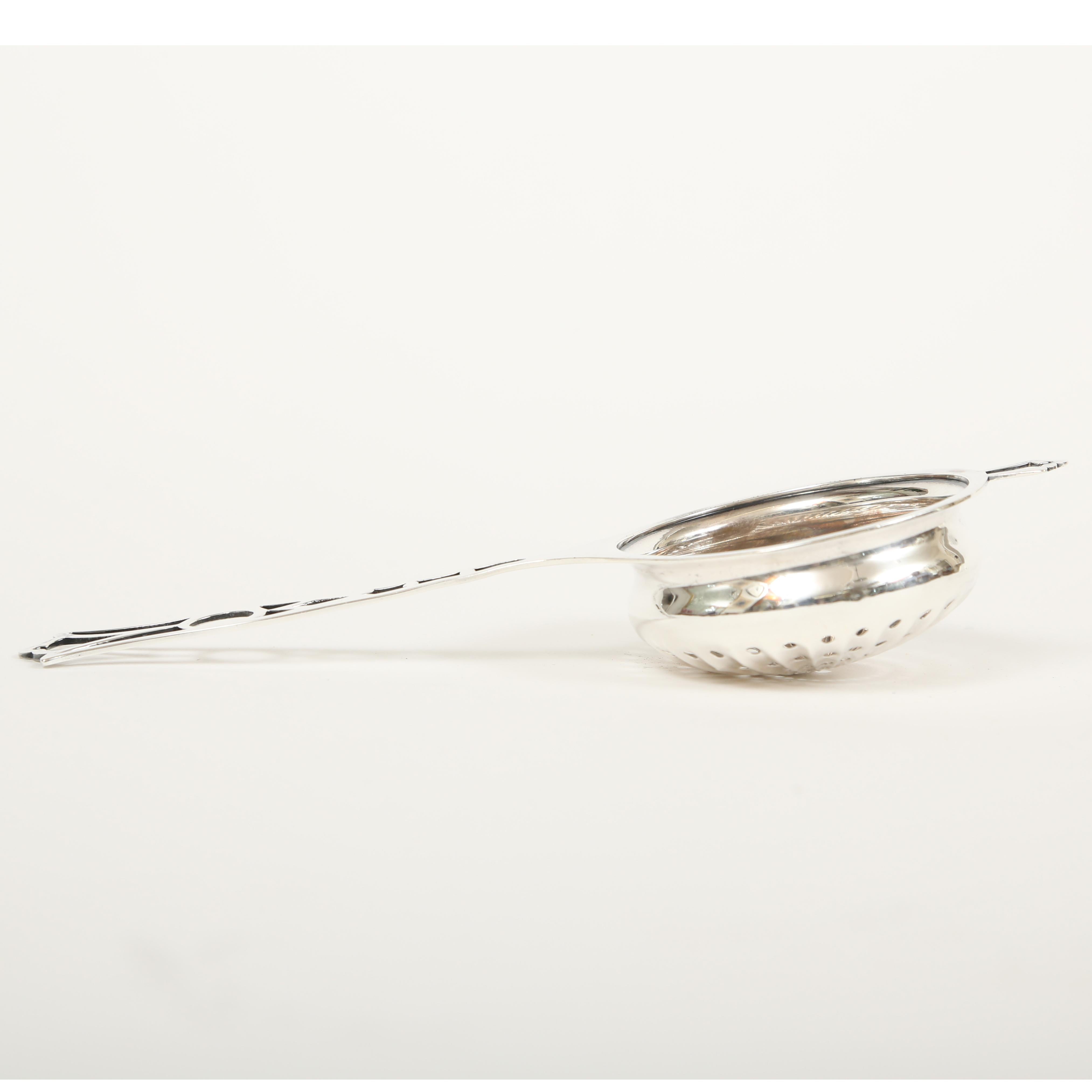 Hand-Crafted Sterling Silver Tea Strainer by Webster & Co.