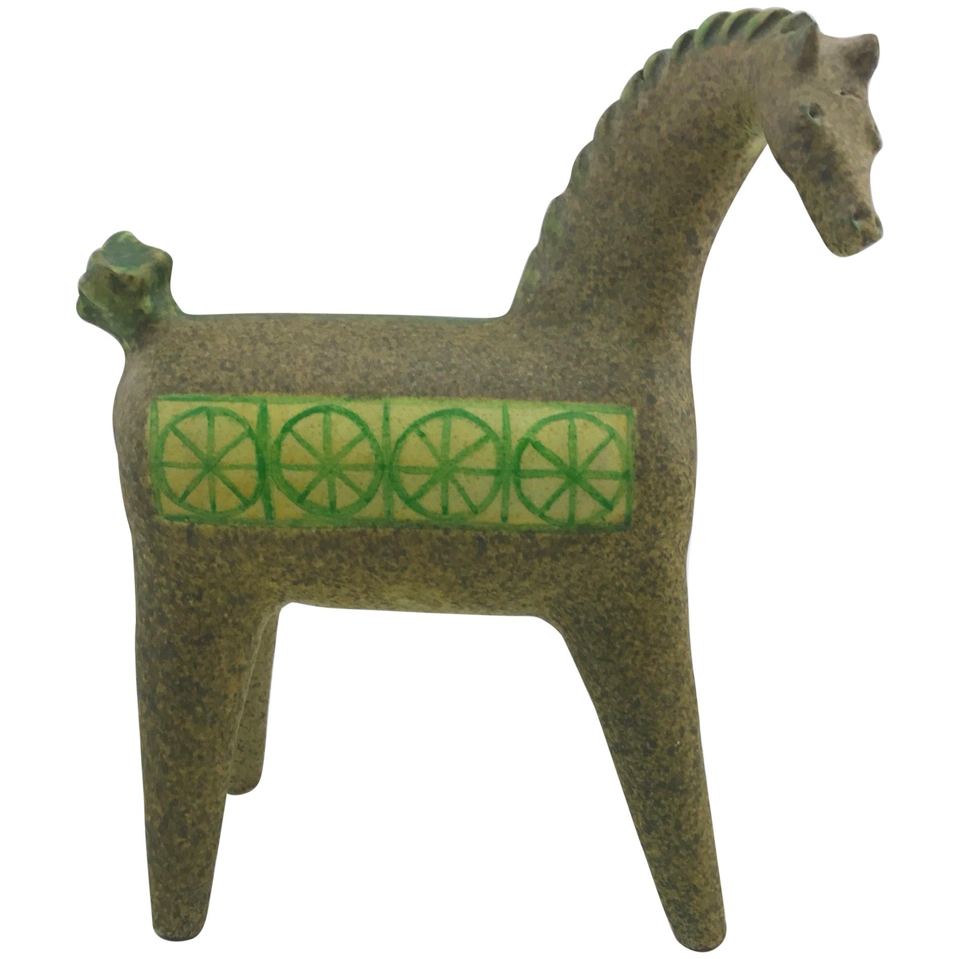 Mid-Century Modern Green Ceramic Horse by Alfaraz Spain