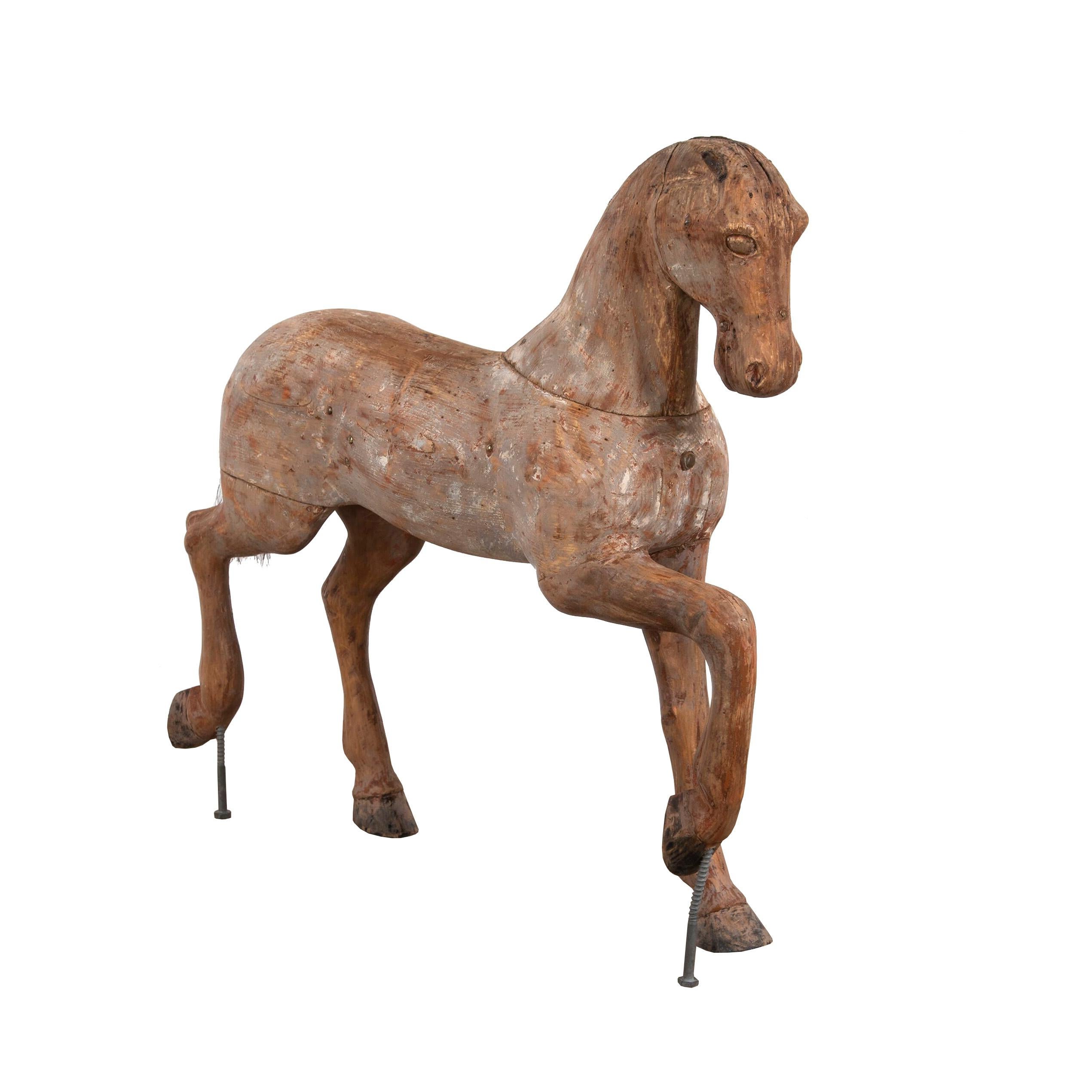 19th century Swedish carved wooden horse.
Dry scraped to original paint, of good shape, and form.