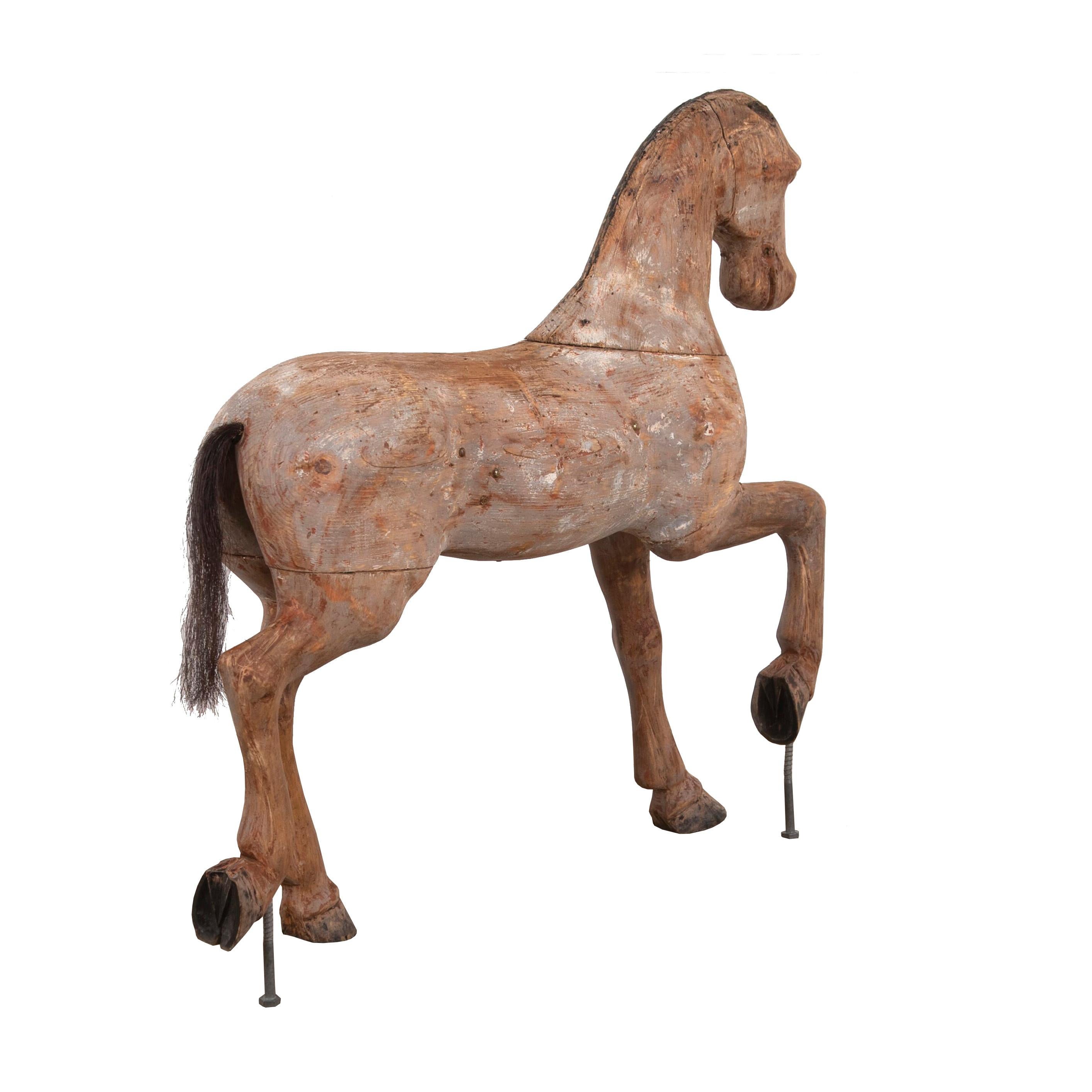 19th Century Swedish Carved Wooden Horse In Good Condition In Tetbury, Gloucestershire