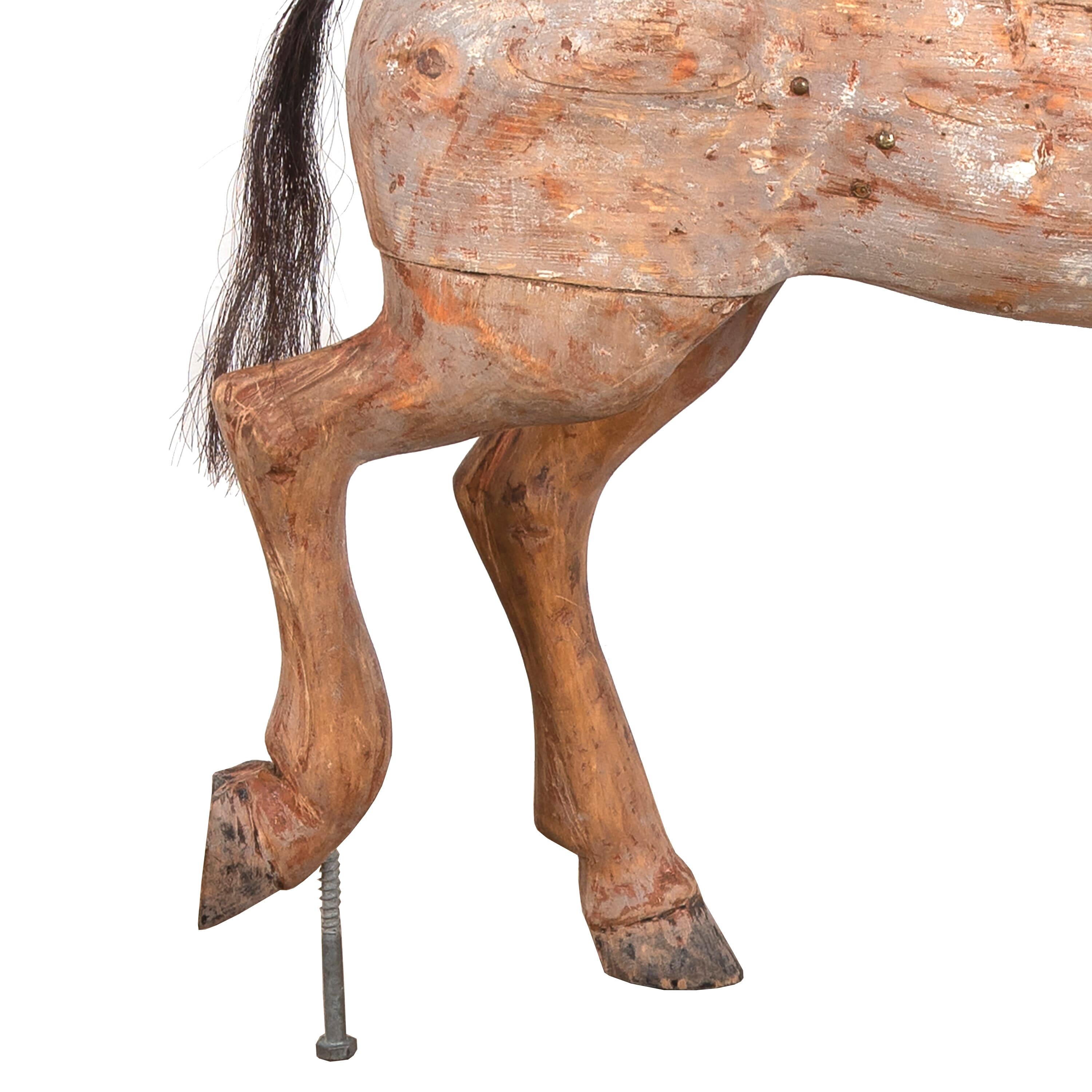 19th Century Swedish Carved Wooden Horse 1