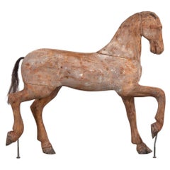 19th Century Swedish Carved Wooden Horse