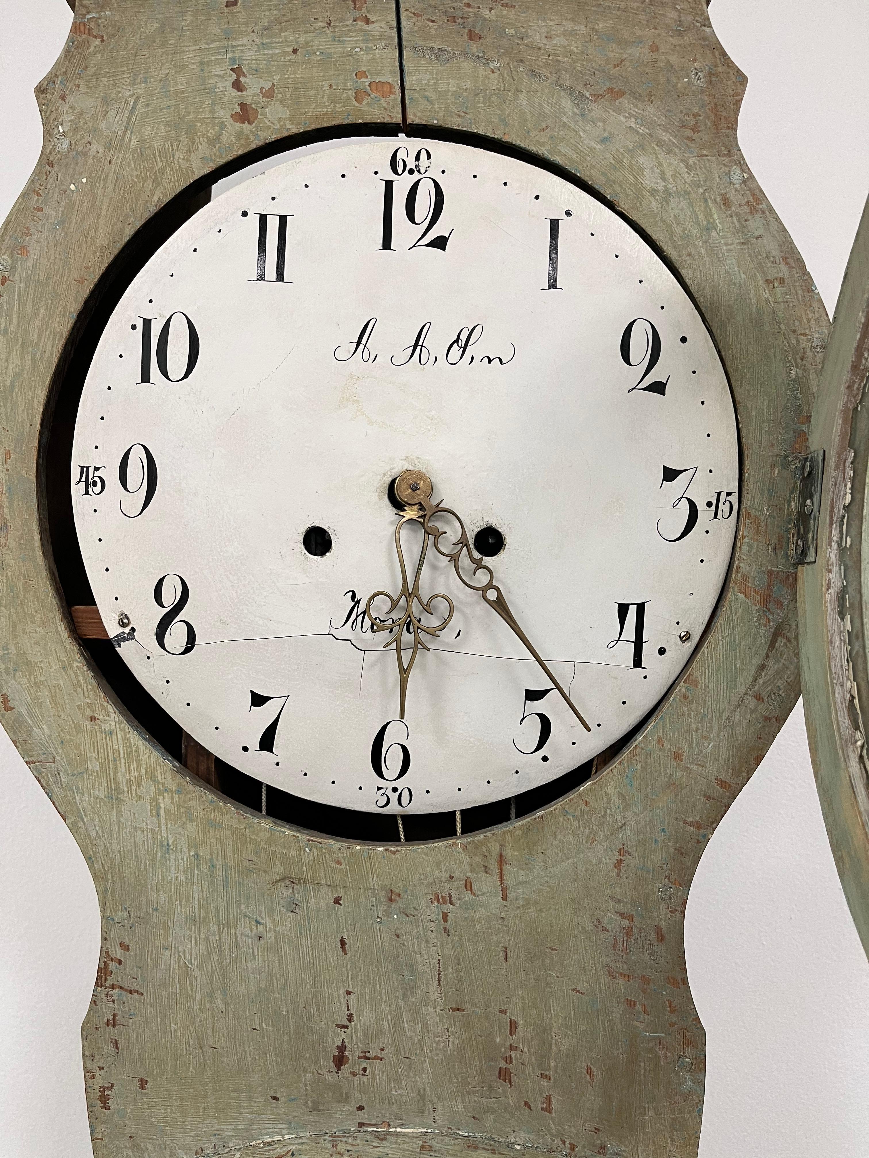 Laiton Horloge à boîtier suédoise du 19e siècle en vente