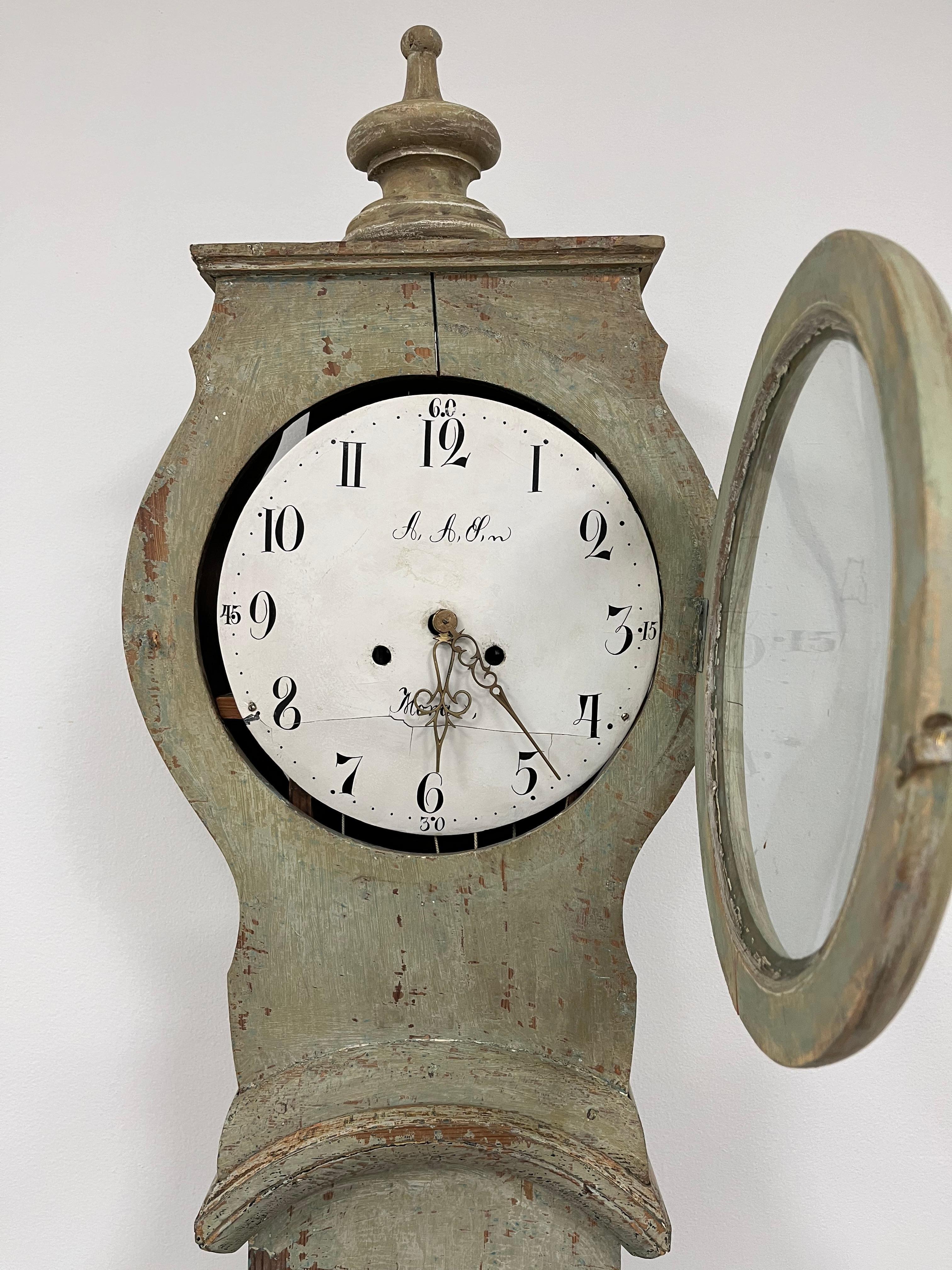 Horloge à boîtier suédoise du 19e siècle en vente 1
