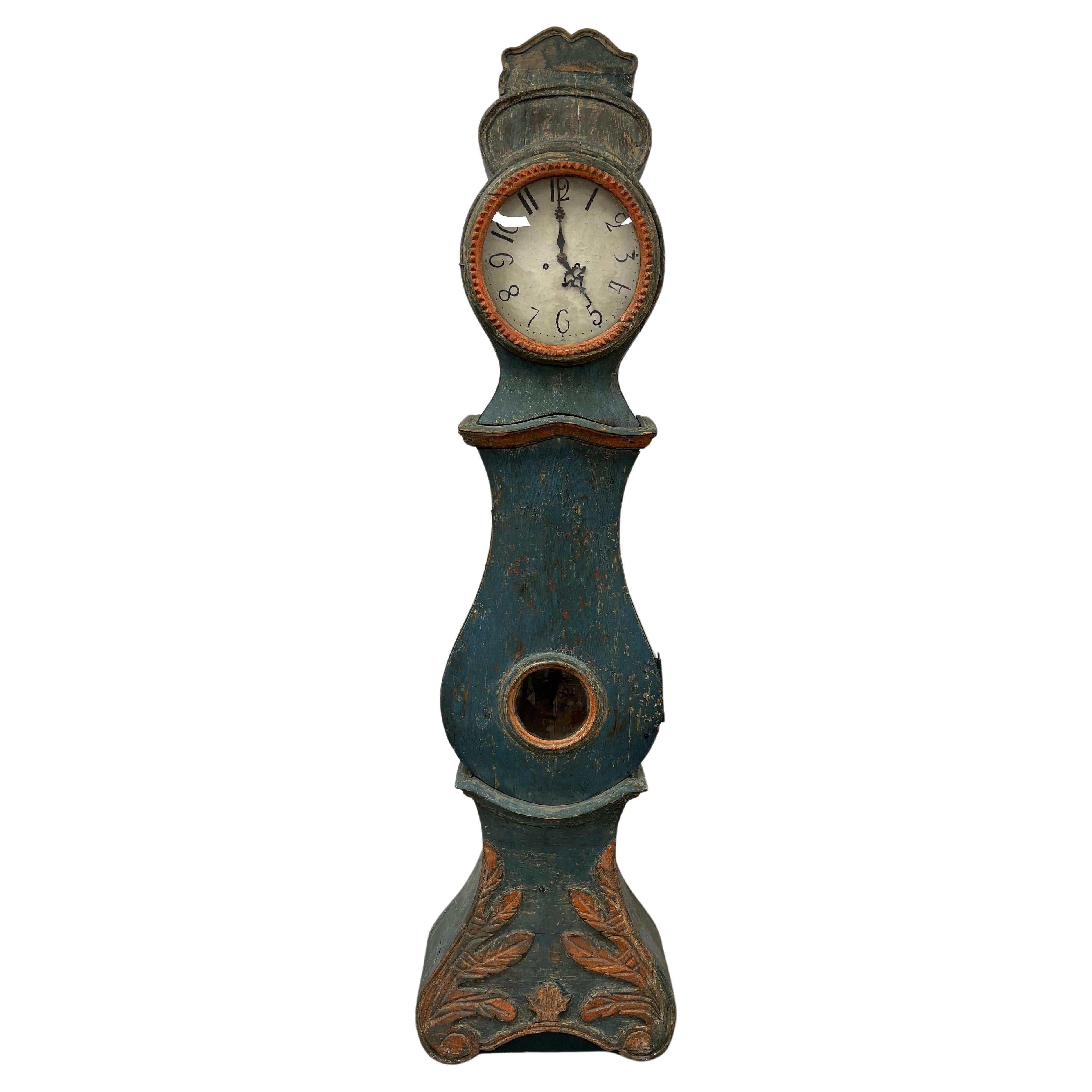 19th Century Swedish Case Clock For Sale