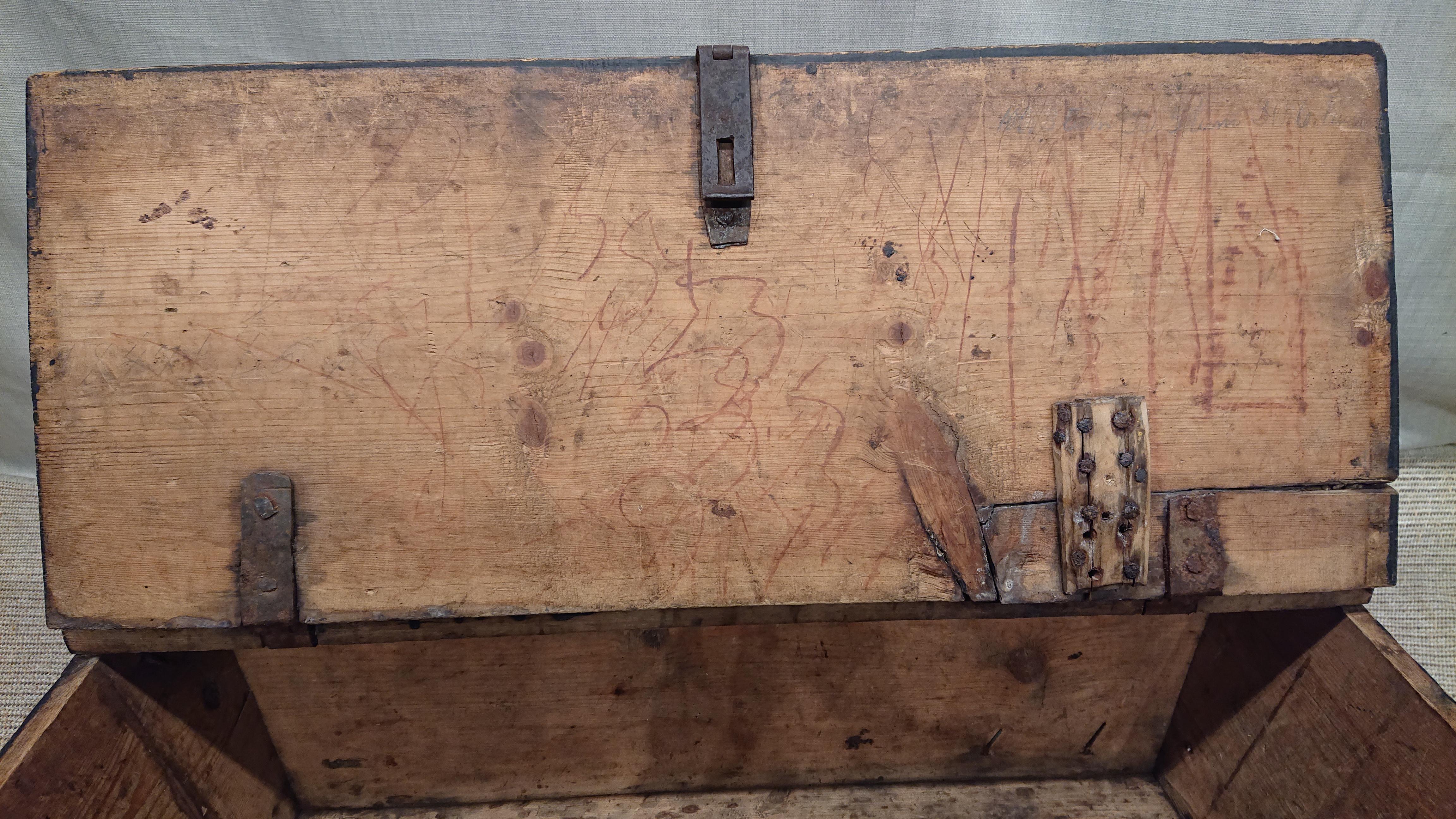 19th Century Swedish Chest / Trunk with Original Paint from Northern Sweden 5