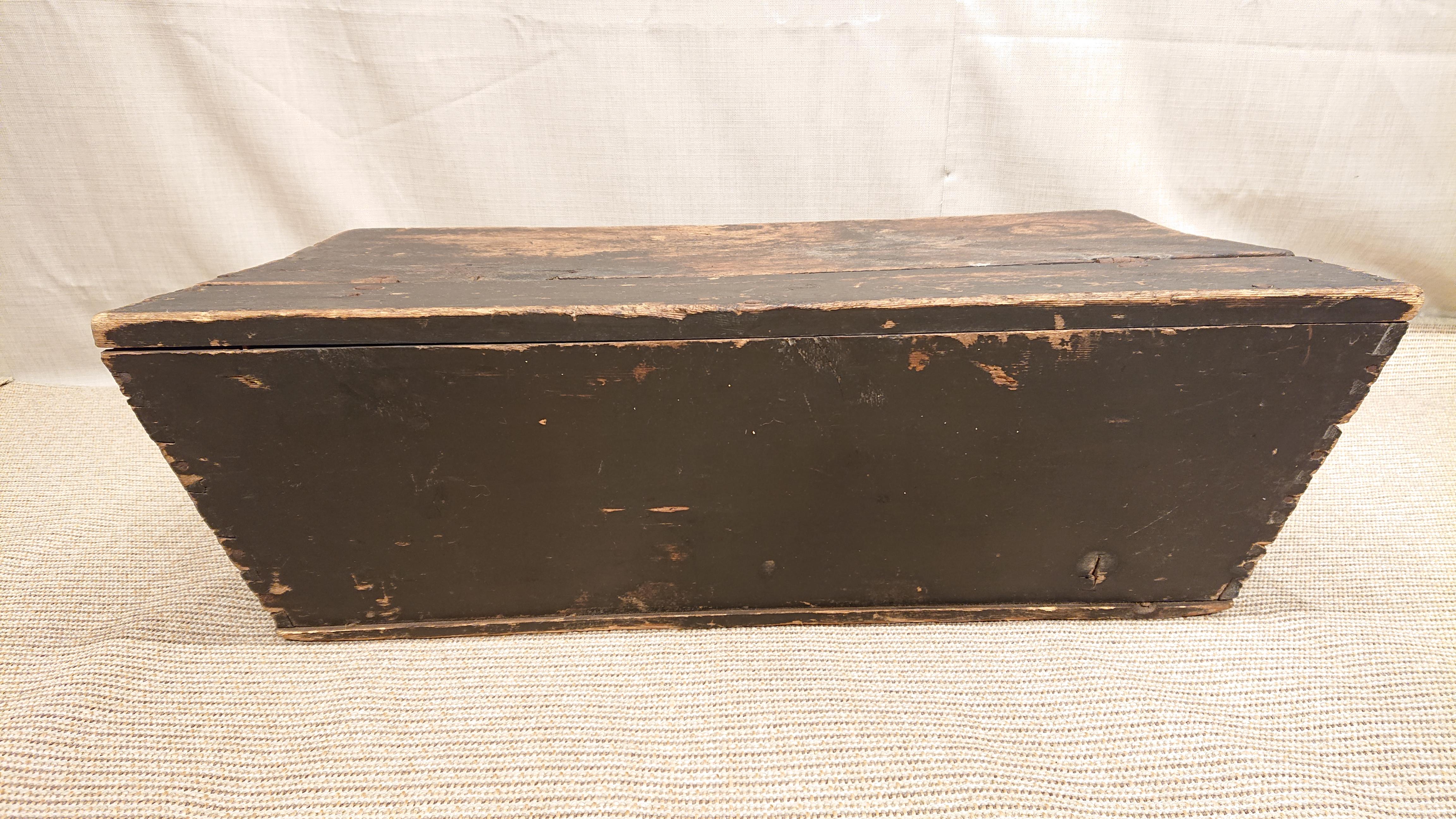 19th Century Swedish Chest / Trunk with Original Paint from Northern Sweden 1