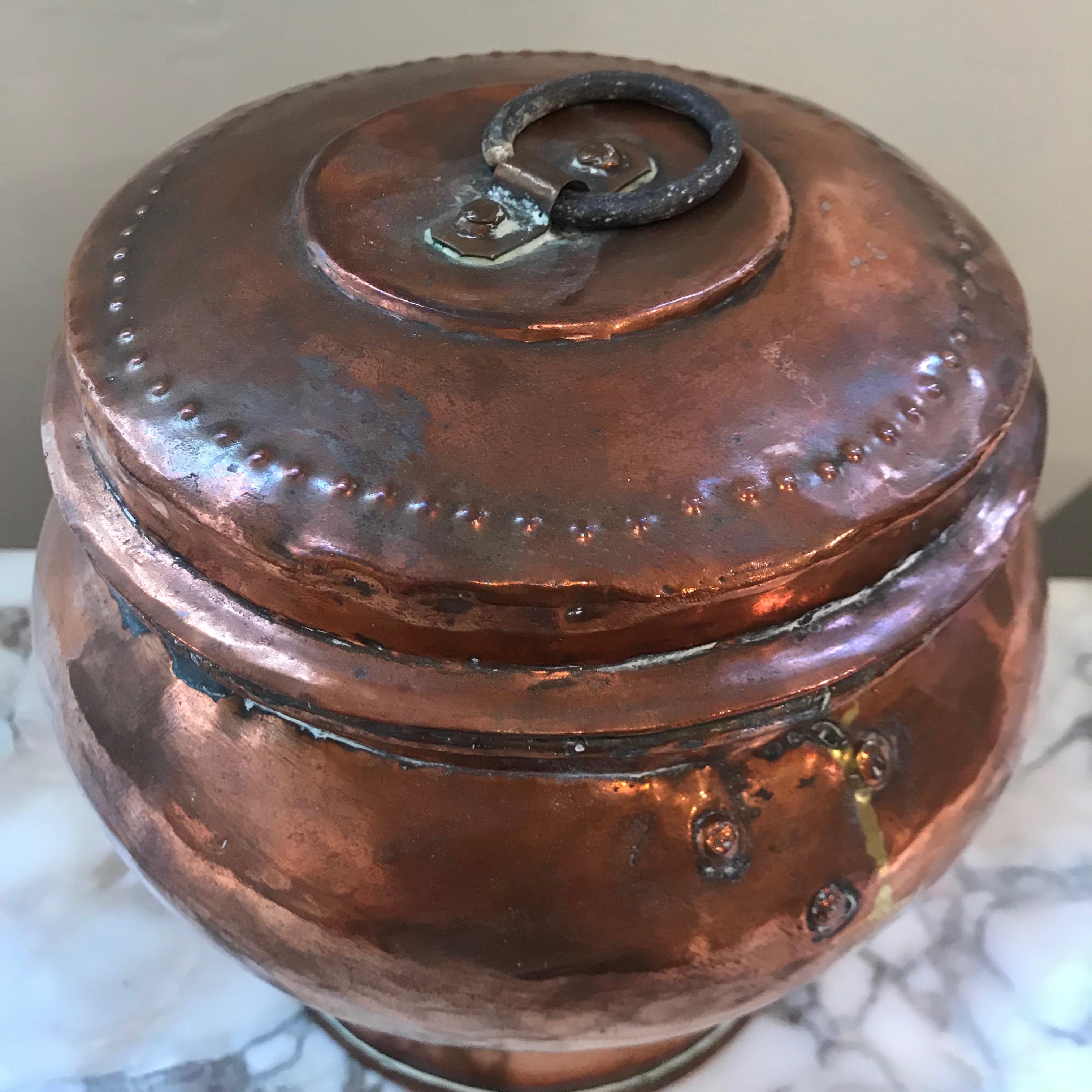 Baroque 19th Century Swedish Copper Covered Urn For Sale