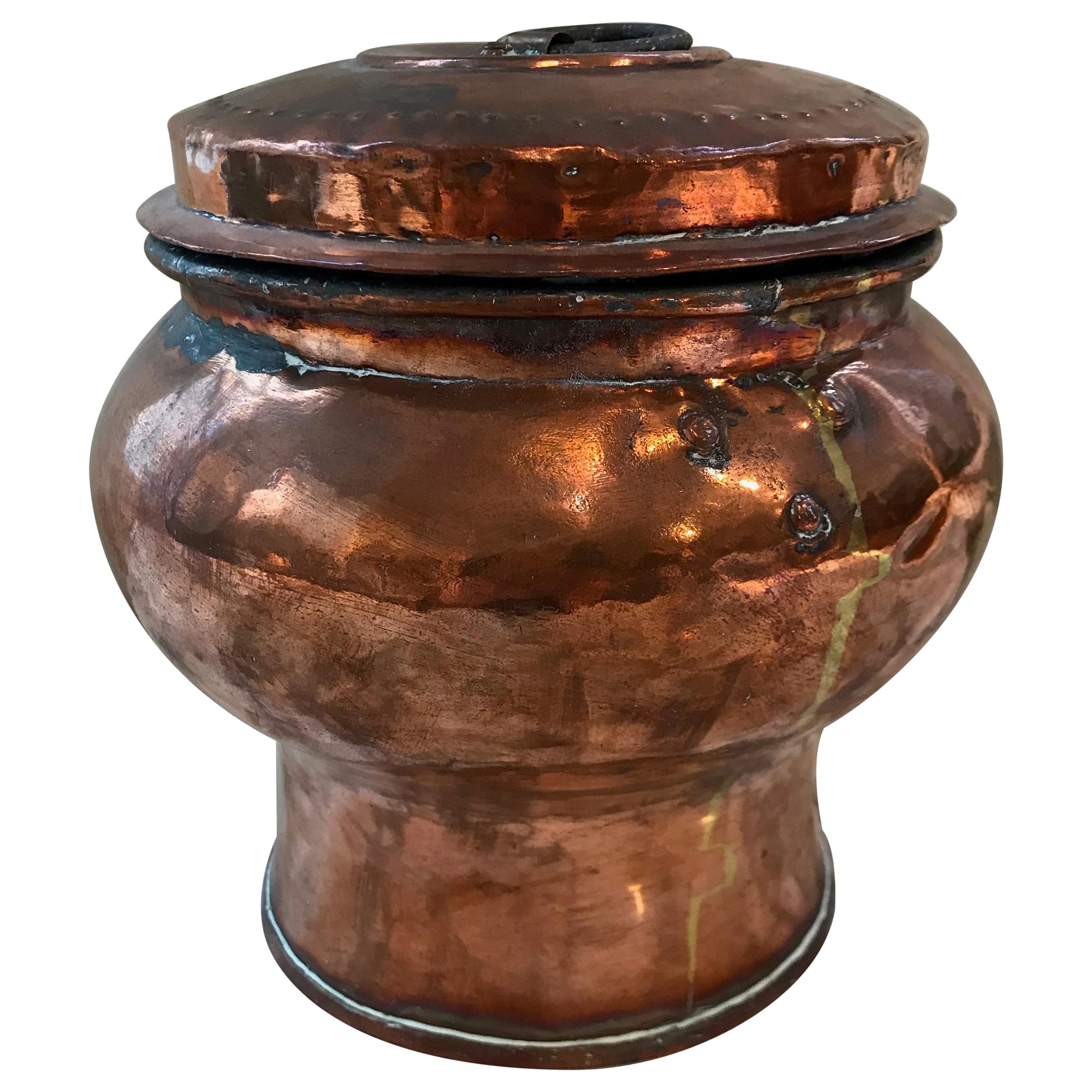 19th Century Swedish Copper Covered Urn For Sale