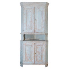 Armoire d'angle suédoise du 19ème siècle, vers 1820