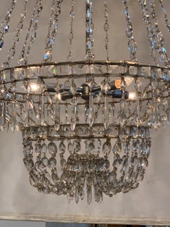 19th Century Swedish Crystal Chandelier