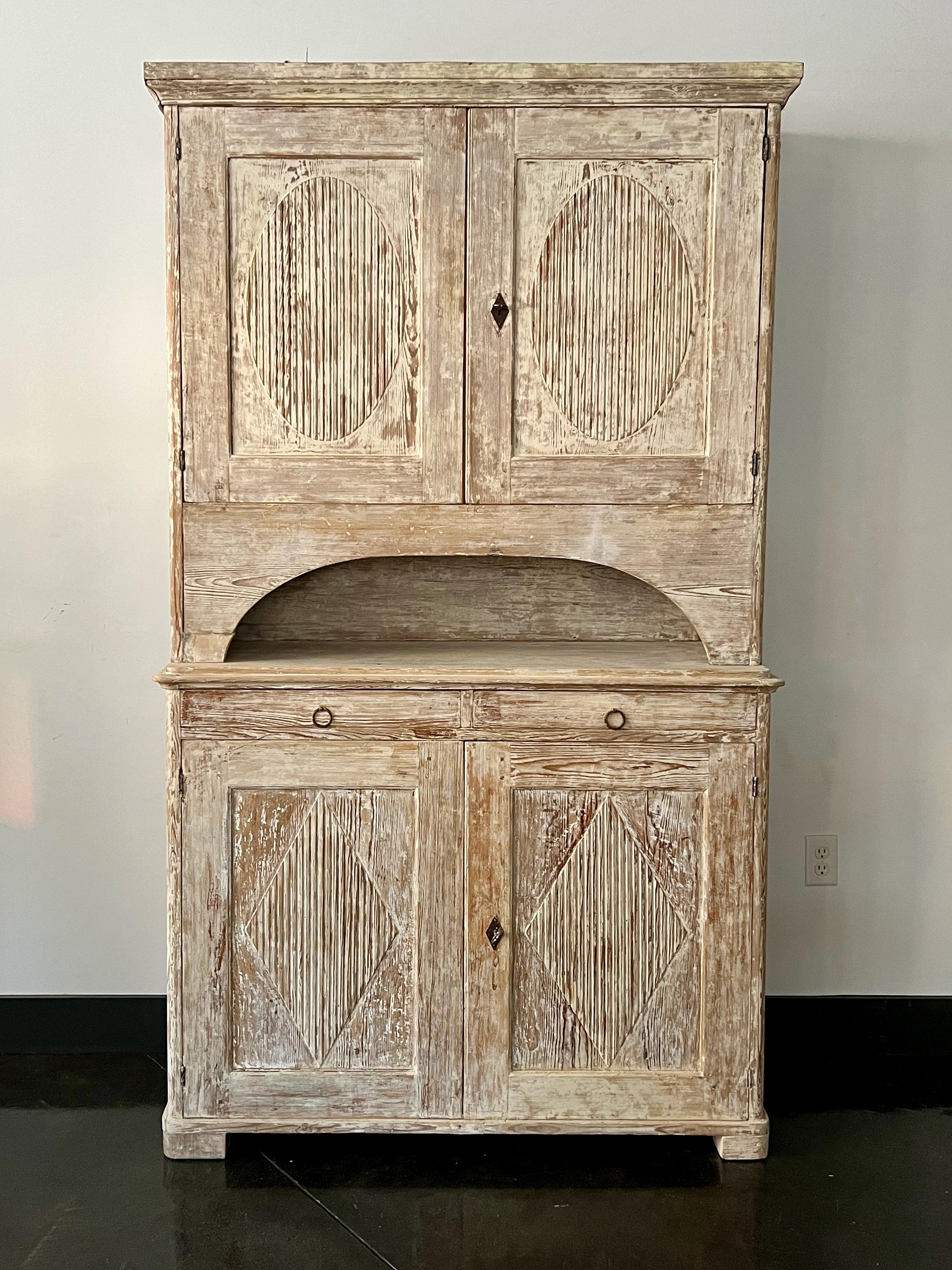 Hand-Carved 19th century Swedish Cupboard For Sale