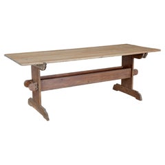 19th Century Swedish Dalerna Pine Trestle Dining Table