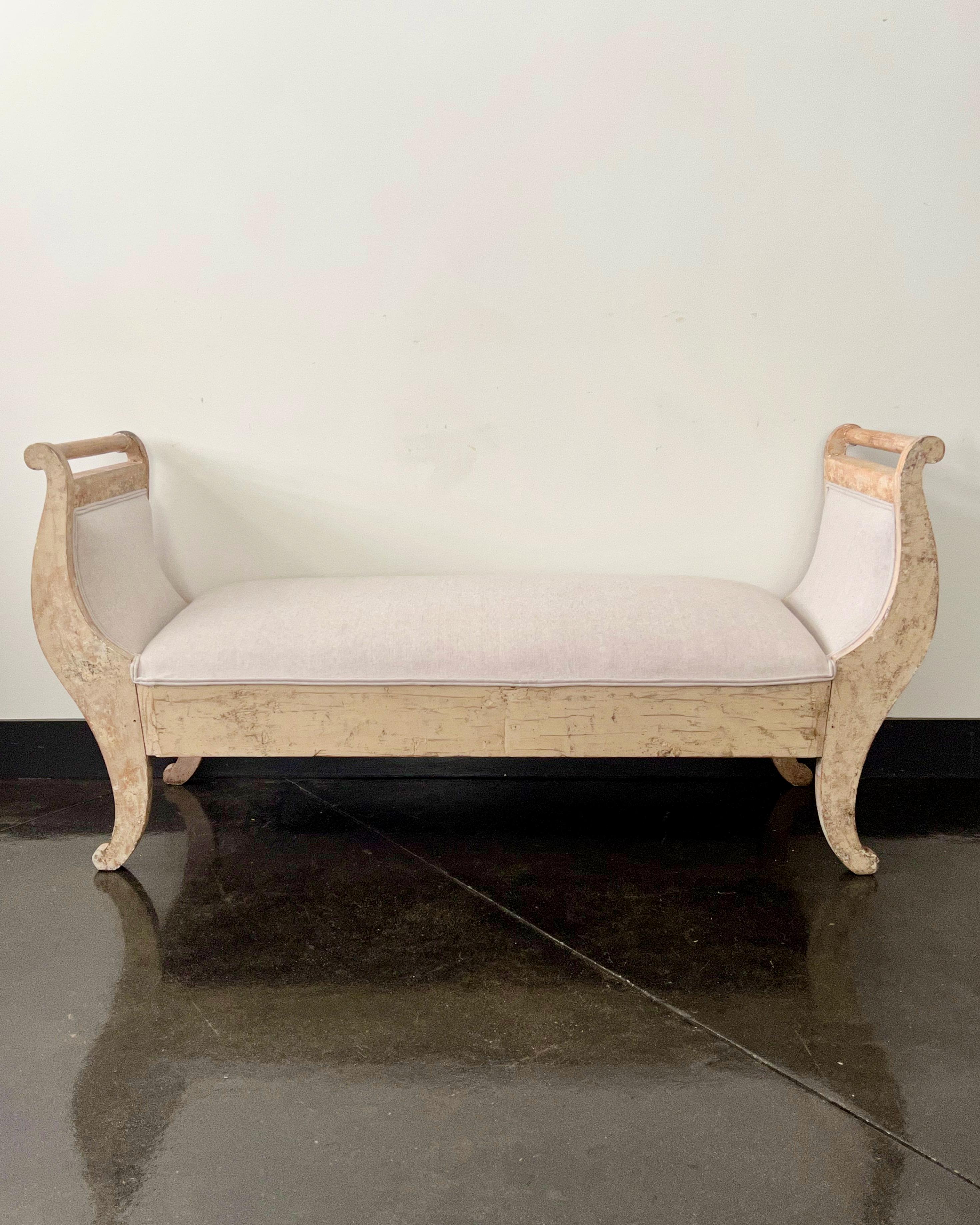 Hand-Carved 19th Century, Swedish Daybed / Settee