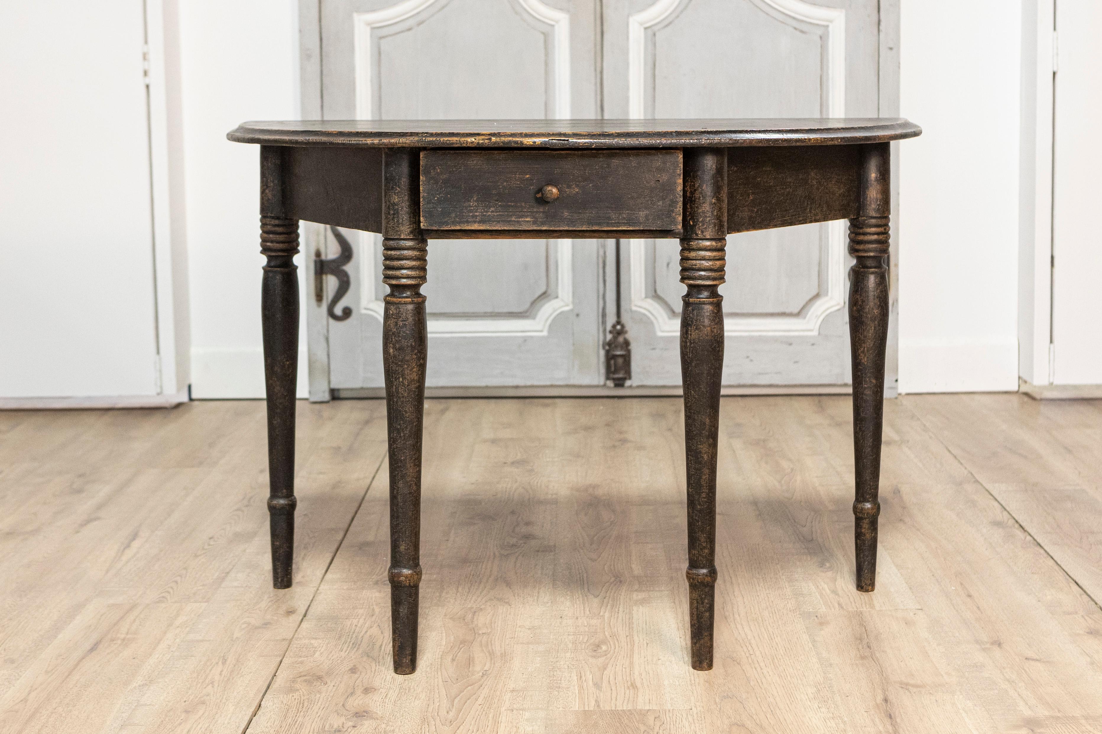 Gustavien Console Demi Lune suédoise du 19ème siècle, vers 1860 en vente