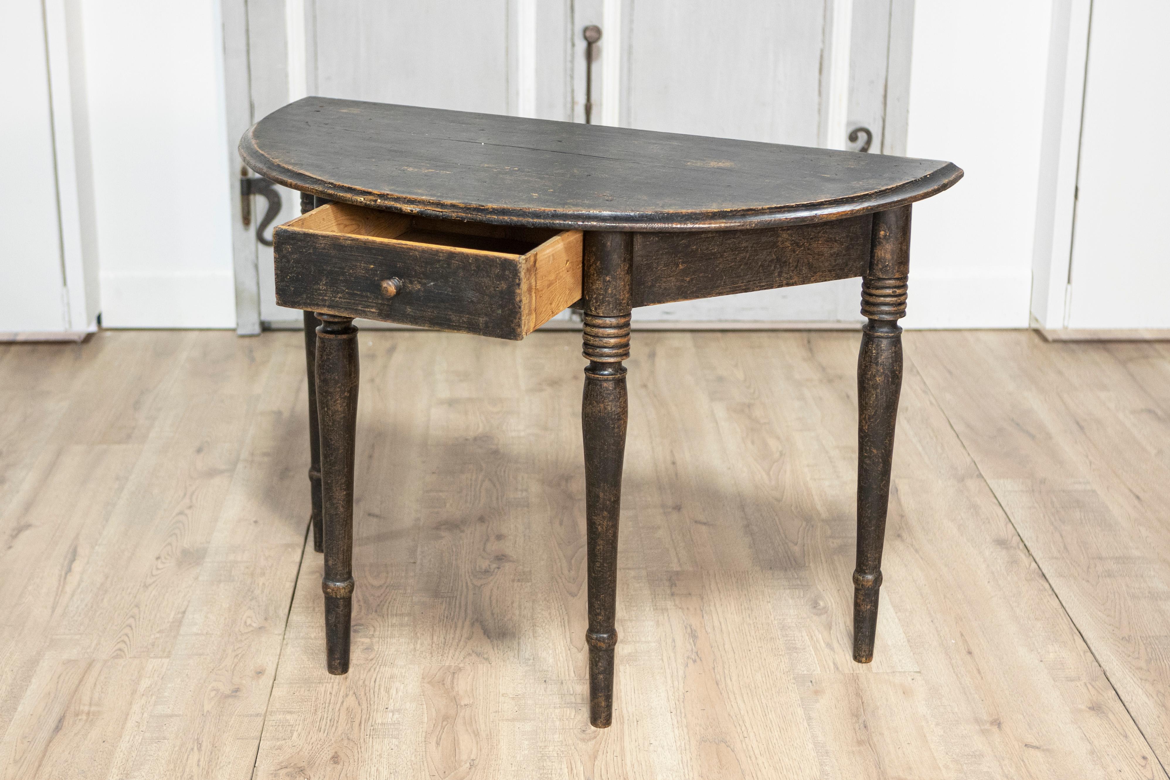 Suédois Console Demi Lune suédoise du 19ème siècle, vers 1860 en vente
