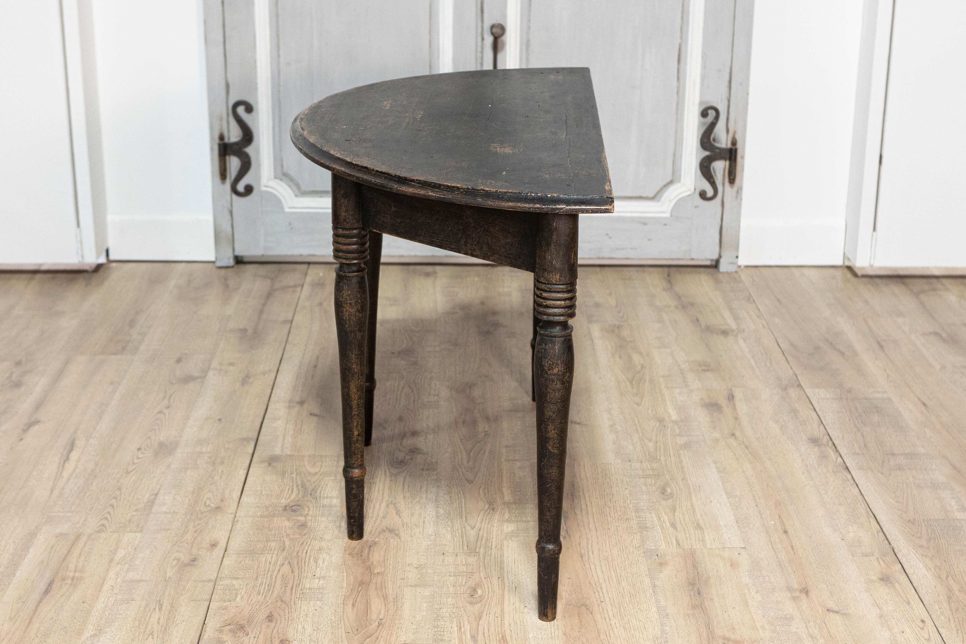 Console Demi Lune suédoise du 19ème siècle, vers 1860 Bon état - En vente à Atlanta, GA