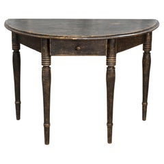 Schwedischer Demi-Lune-Konsolentisch aus dem 19. Jahrhundert, um 1860