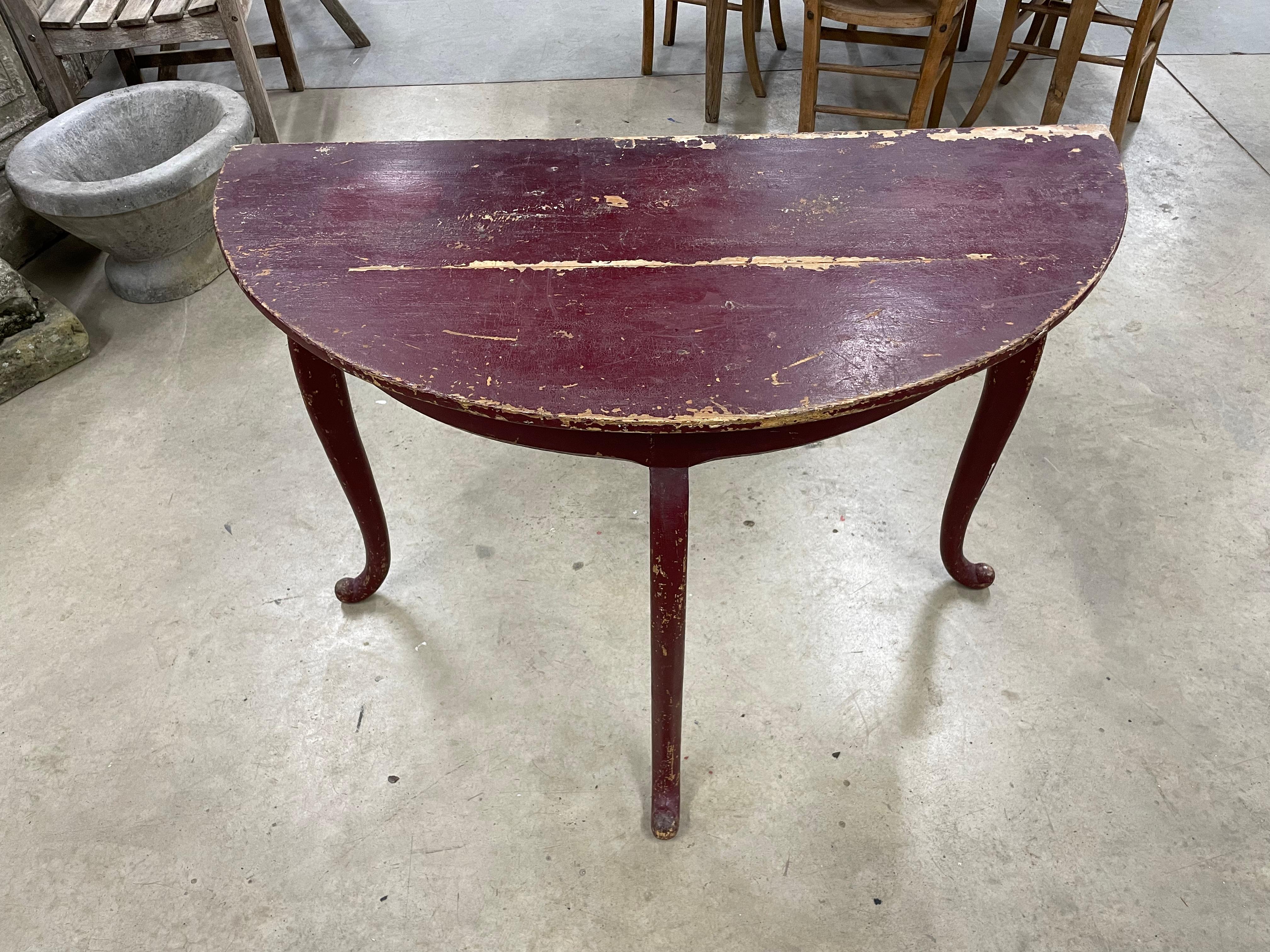 Wood 19th Century Swedish Demi-lune Table For Sale