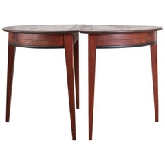Antique 19th Century Swedish Demilune Table