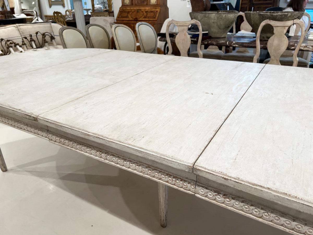 Wood 19th Century Swedish Dining Table with 3 Leaves