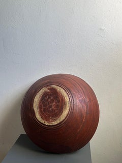 19th Century Swedish Dough Bowl with Original Red Paint